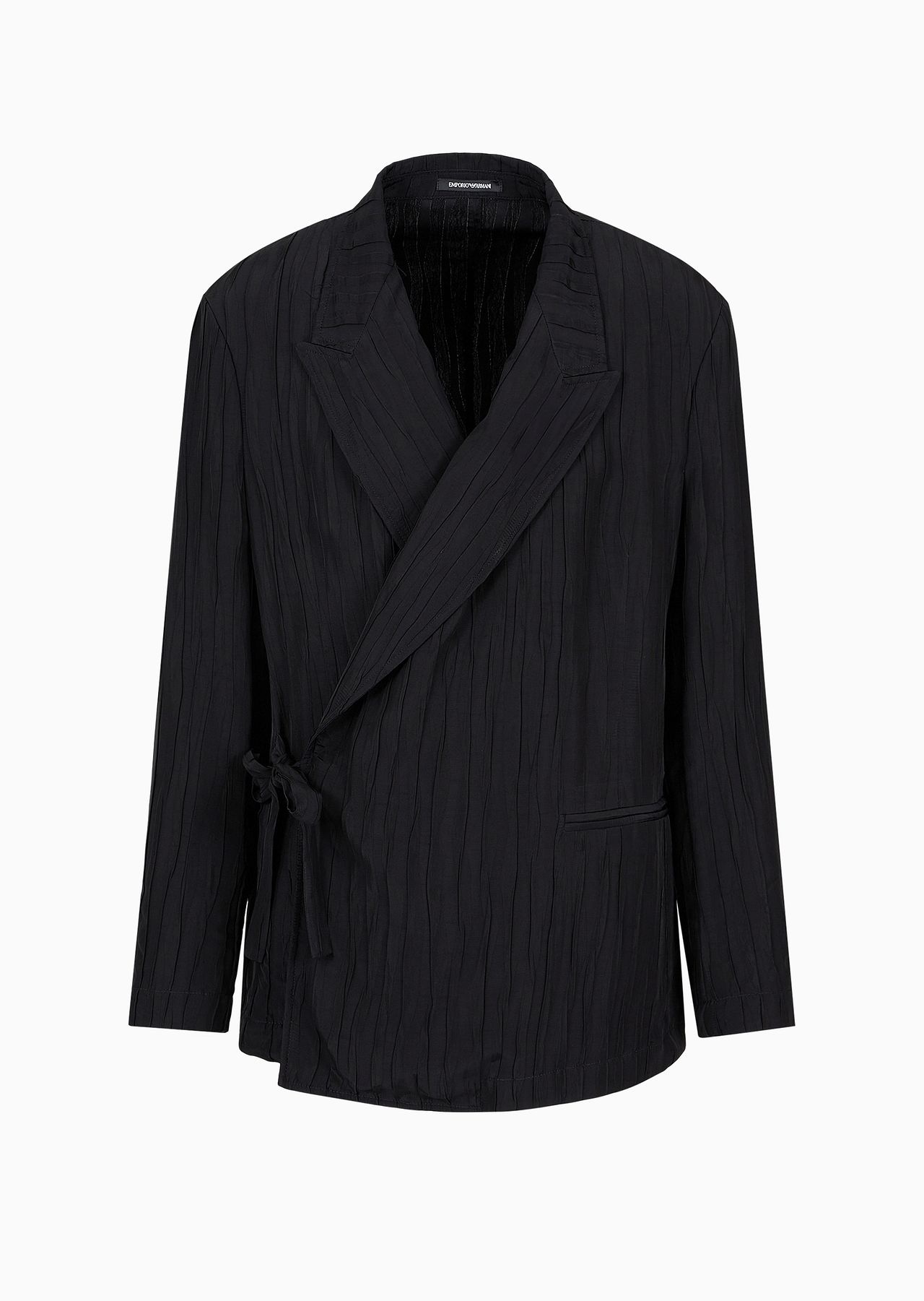 Jacket with wrap closure in pleated viscose - 1