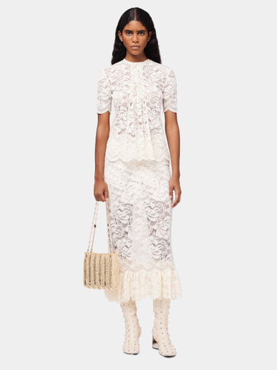 Paco Rabanne MAXI STRETCH LACE IVORY SKIRT outlook