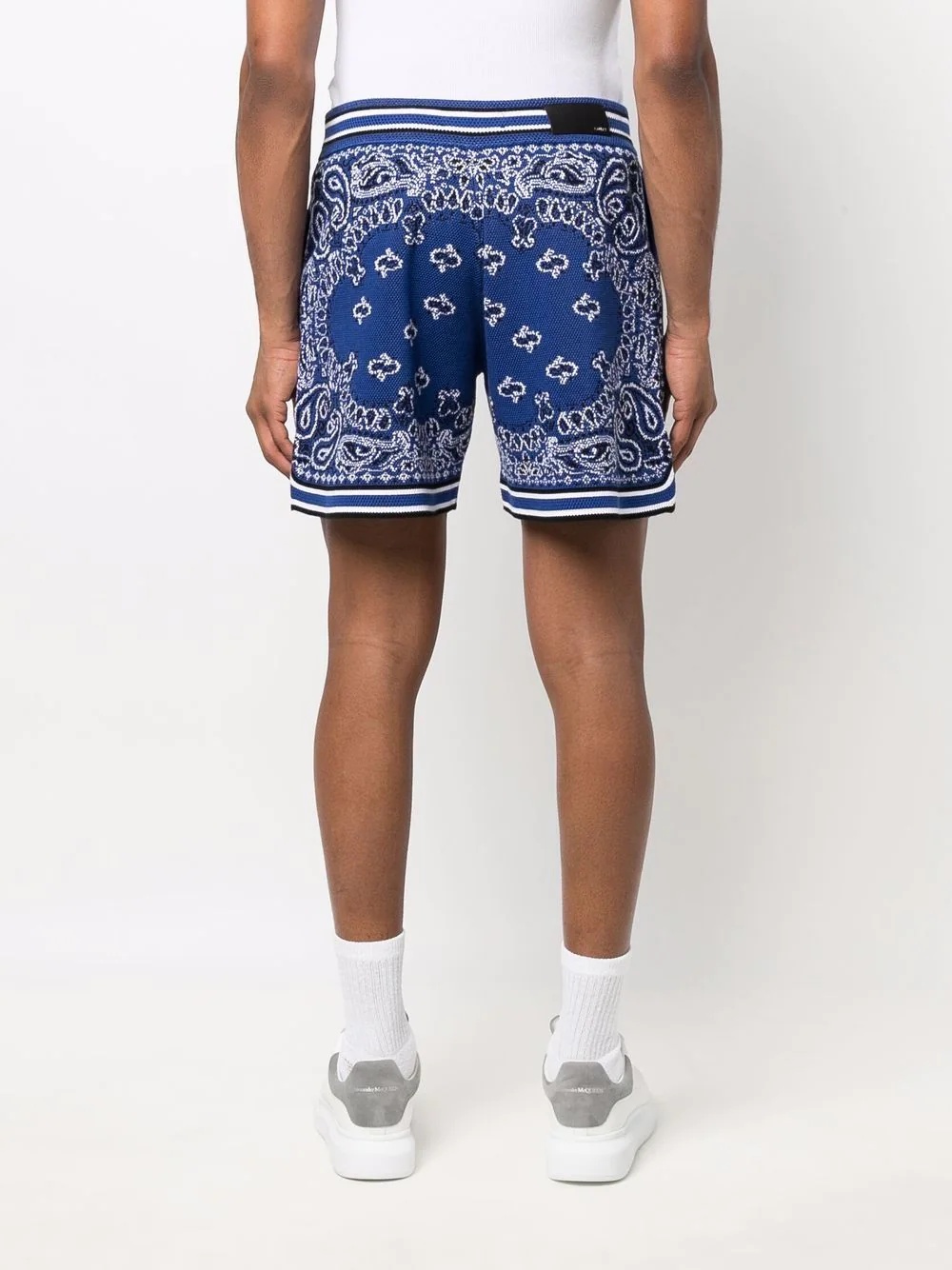 bandana-print track shorts - 4