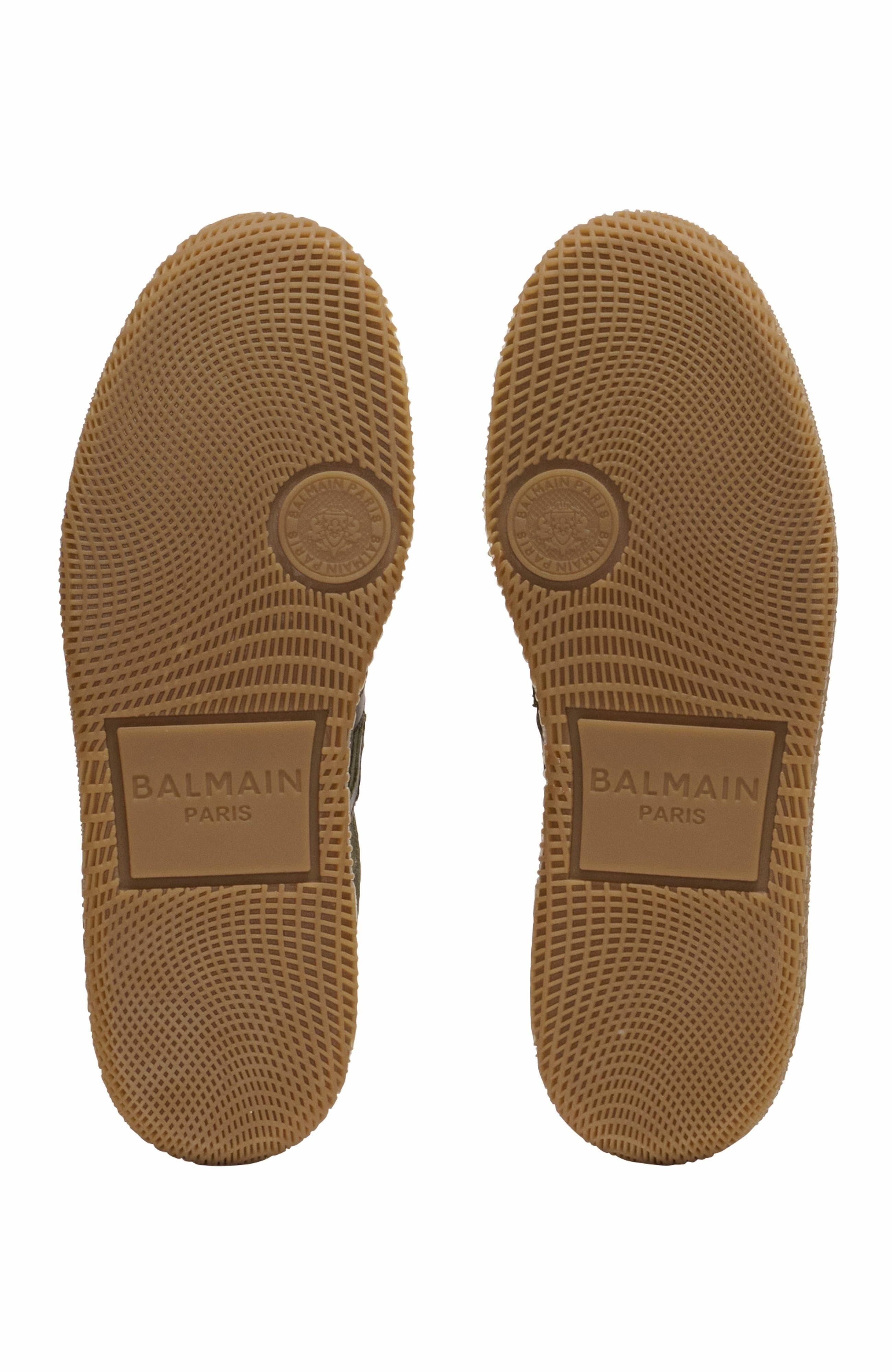 Balmain Swan trainers in leather and canvas in Khaki at Nordstrom - 6