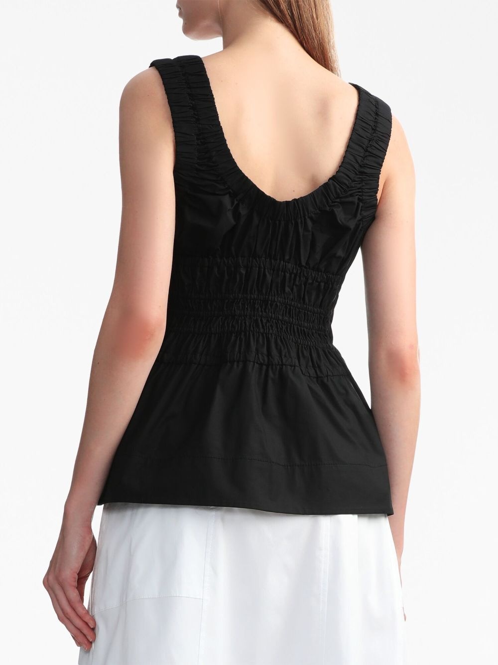 Poplin Gathered Tank Top - 4