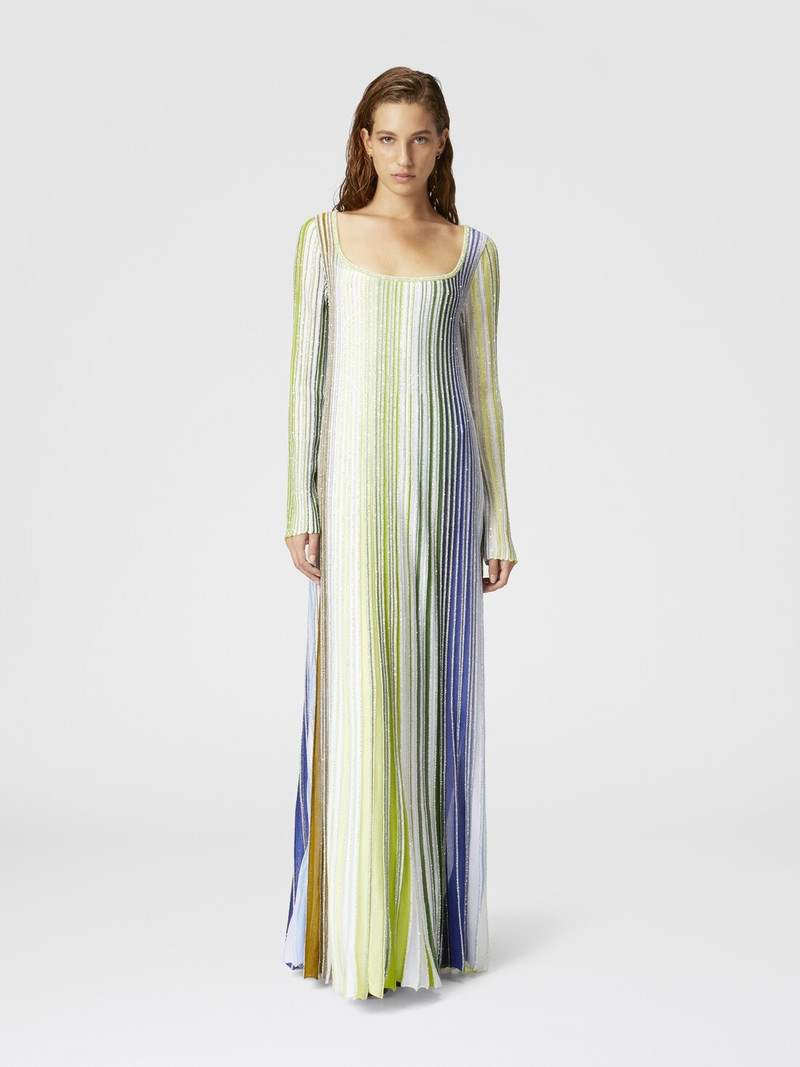 Missoni Striped partial long dress with sequins and long sleeves outlook