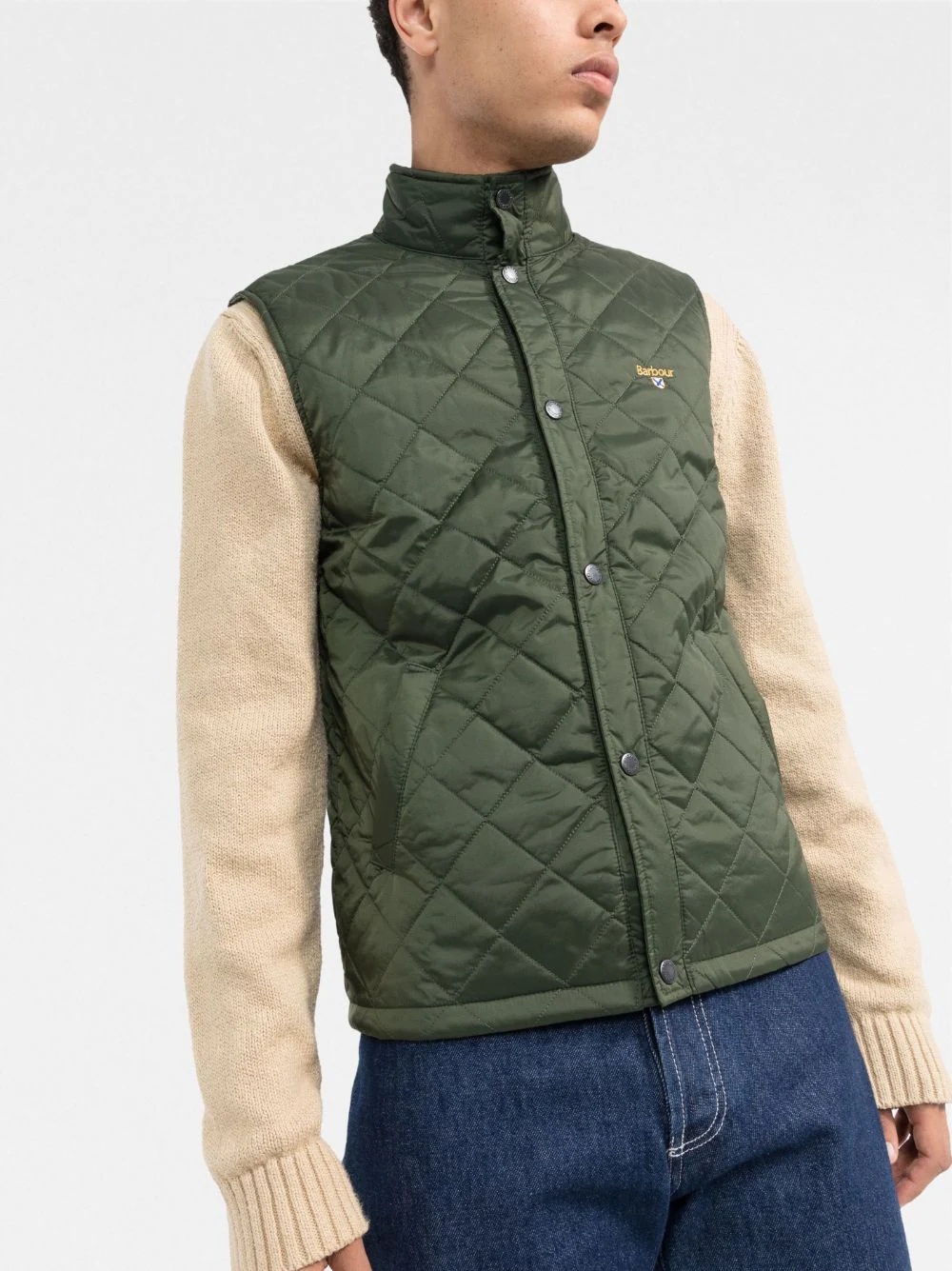 logo quilted gilet - 3