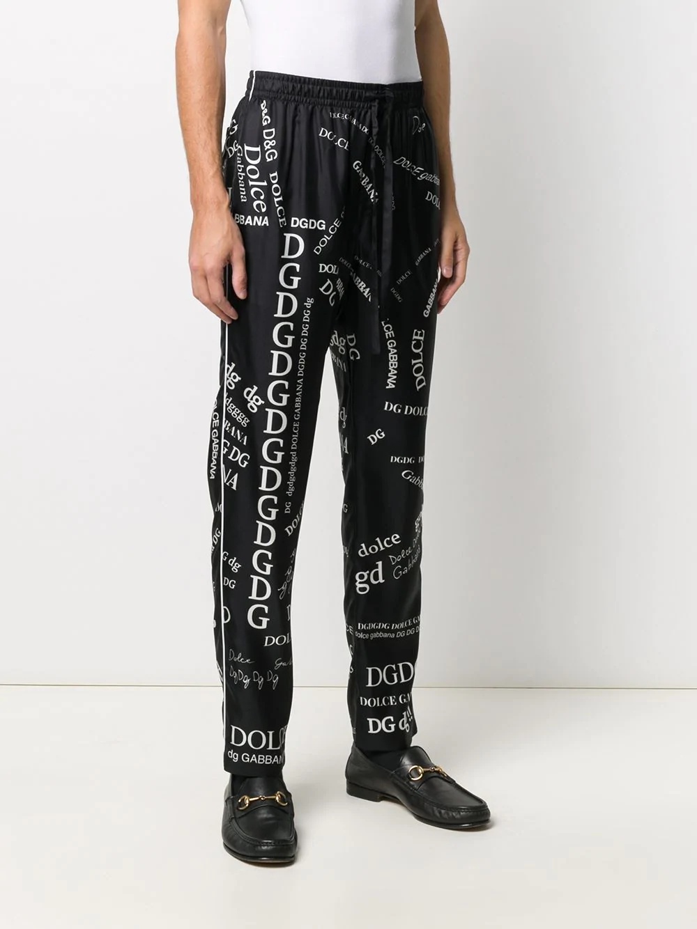 logo print drawstring trousers - 3