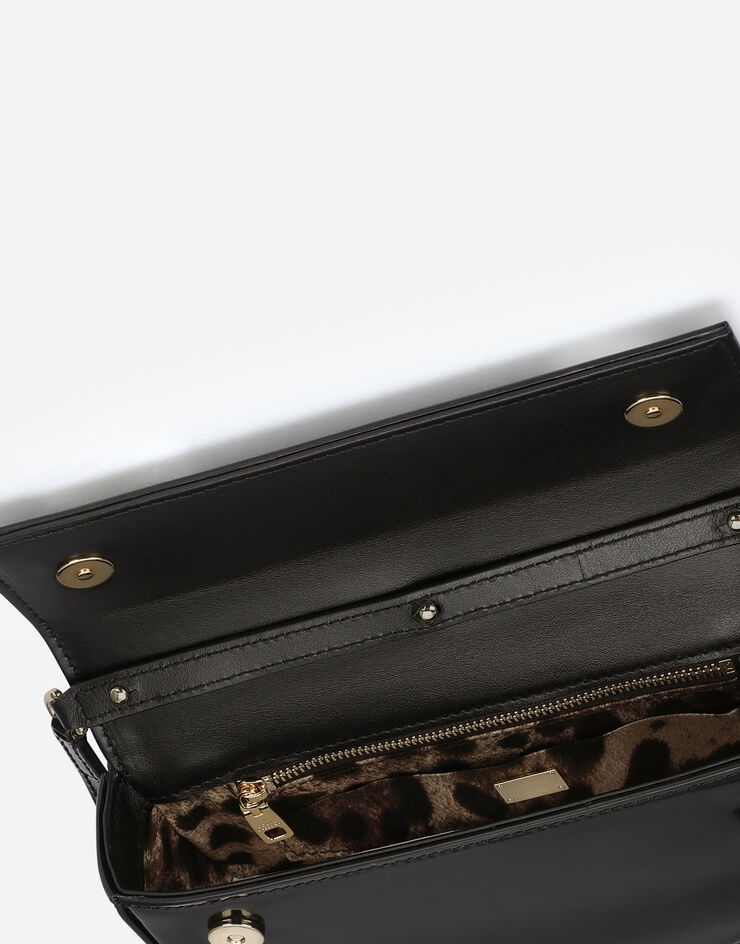 Polished calfskin moon bag with DG logo - 5