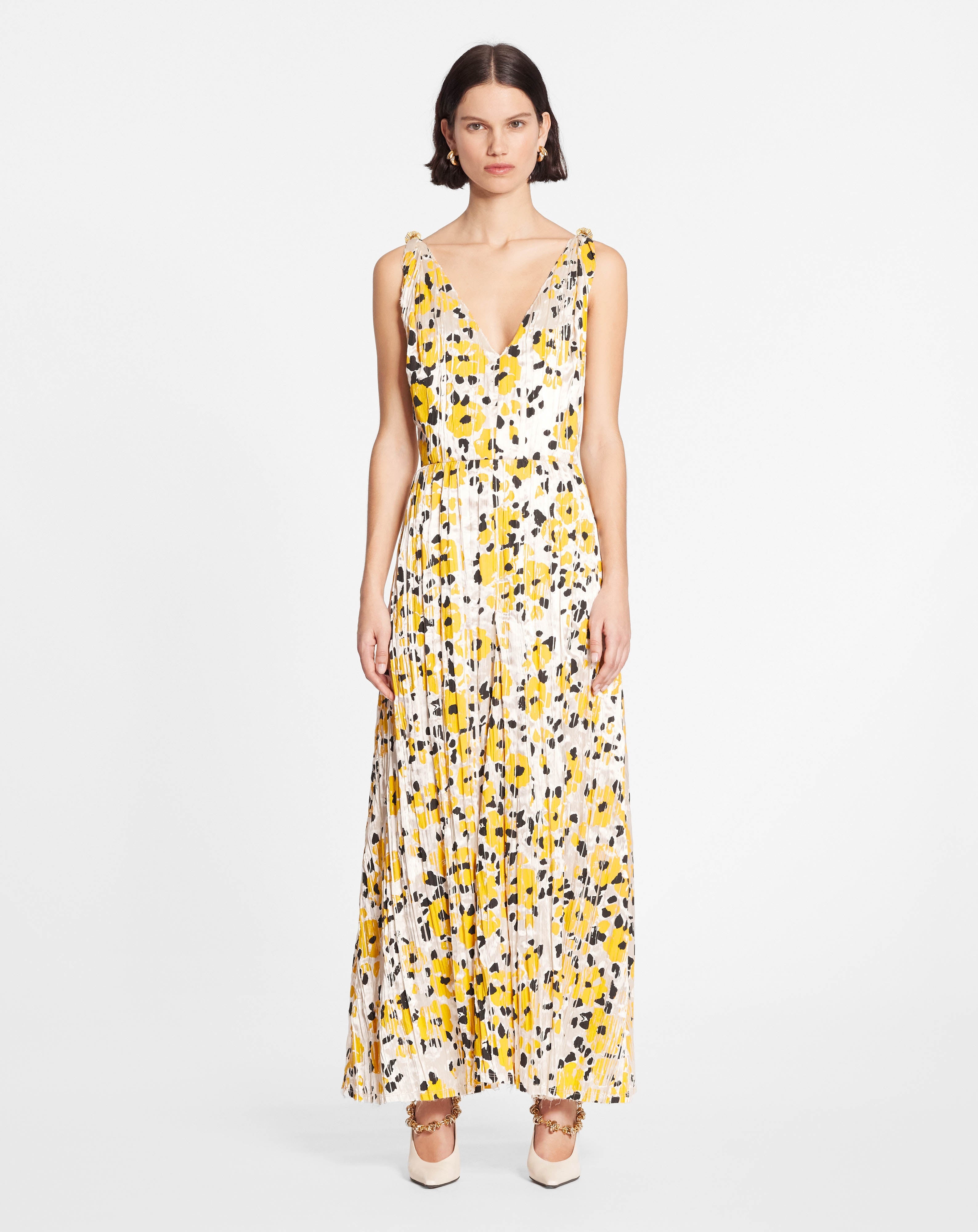 SLEEVELESS LONG PRINTED DRESS - 2