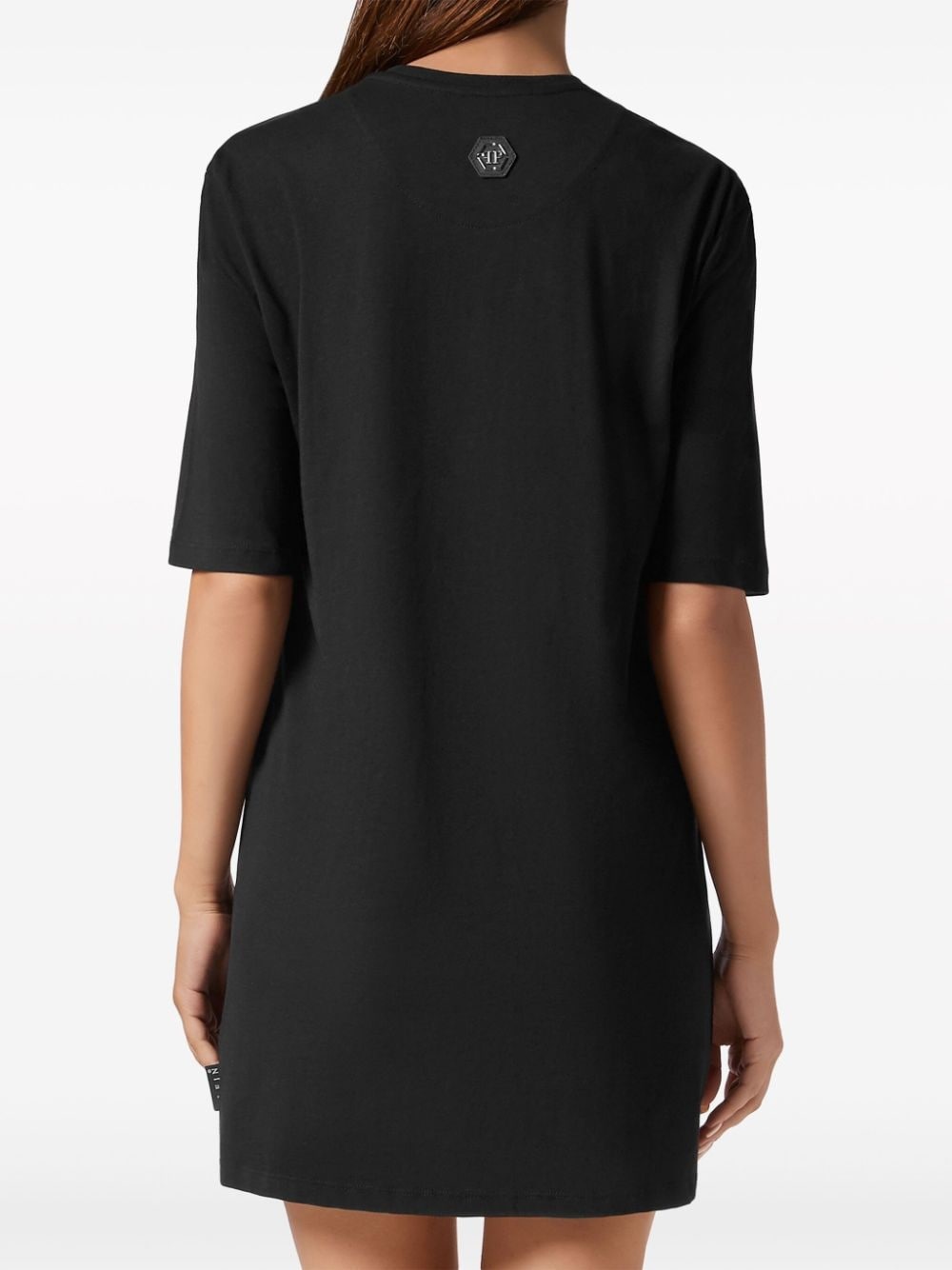 teddy bear-embroidered cotton minidress - 4