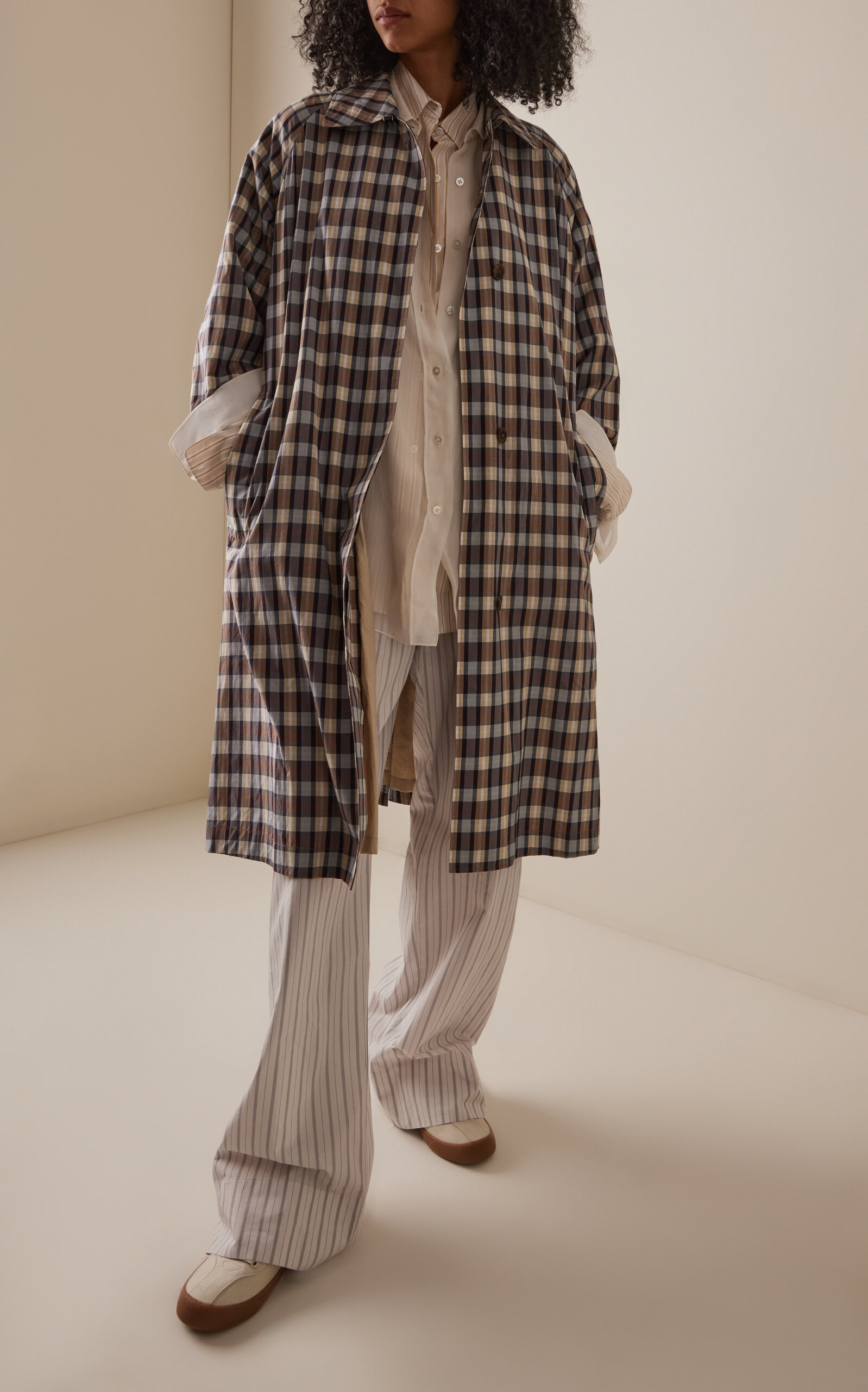 Hypnosta Checked Cotton Wide-Leg Pants multi - 2