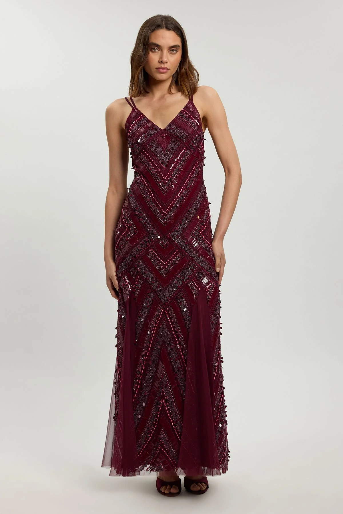 Hand Embellished Maxi Dress - 1