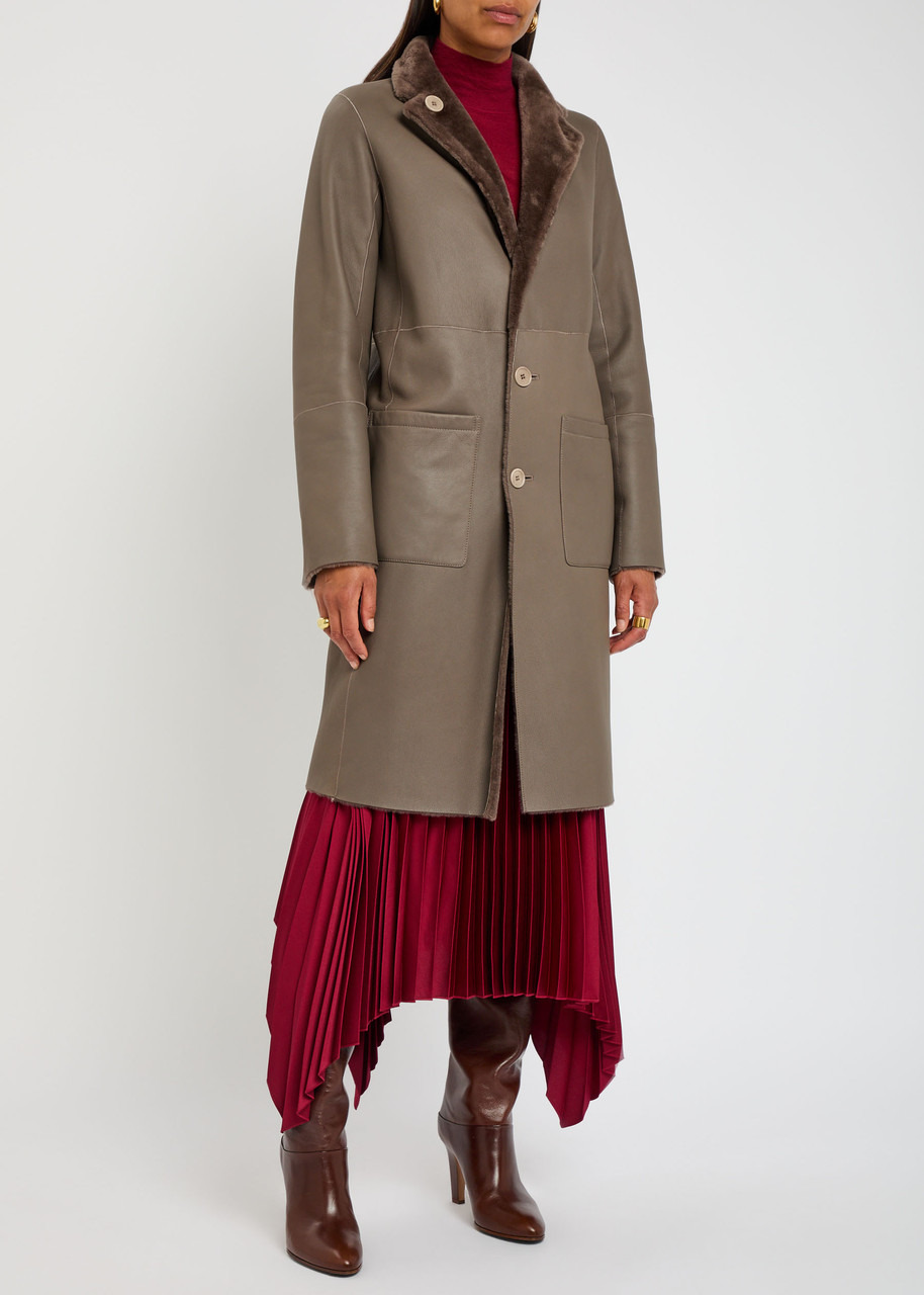 Joseph Britanny Reversible Leather and Shearling Coat - 5