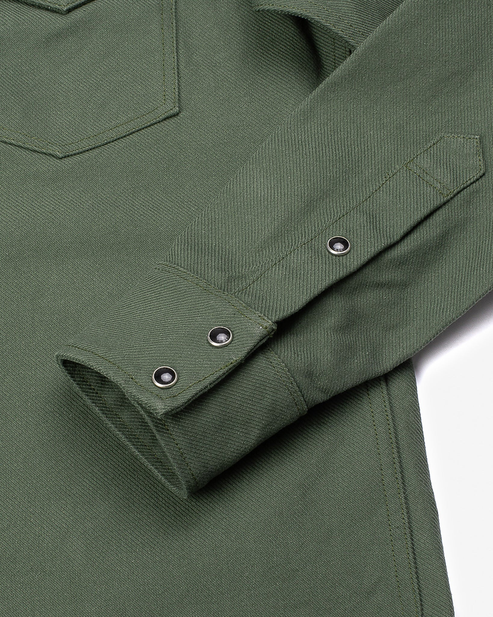 IHSH-235-OLV 13oz Military Serge Western Shirt - Olive Drab Green - 11