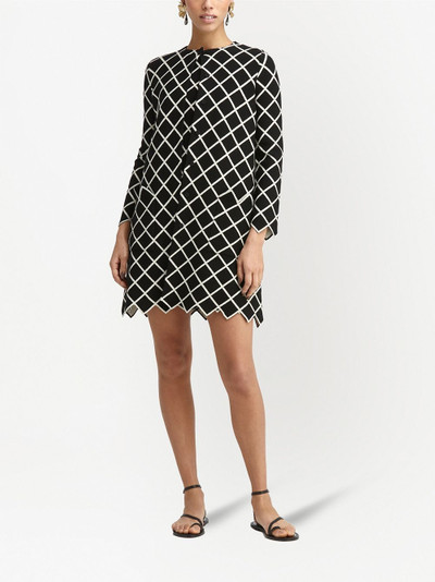 Oscar de la Renta windowpane-check knit coat outlook