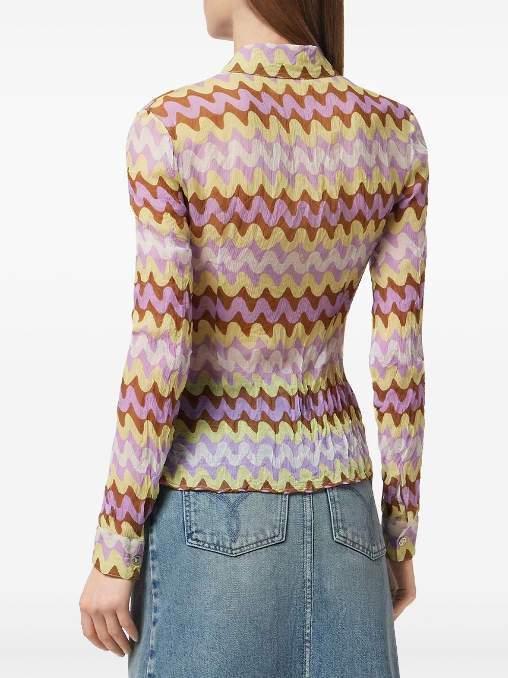 wave-motif shirt - 4