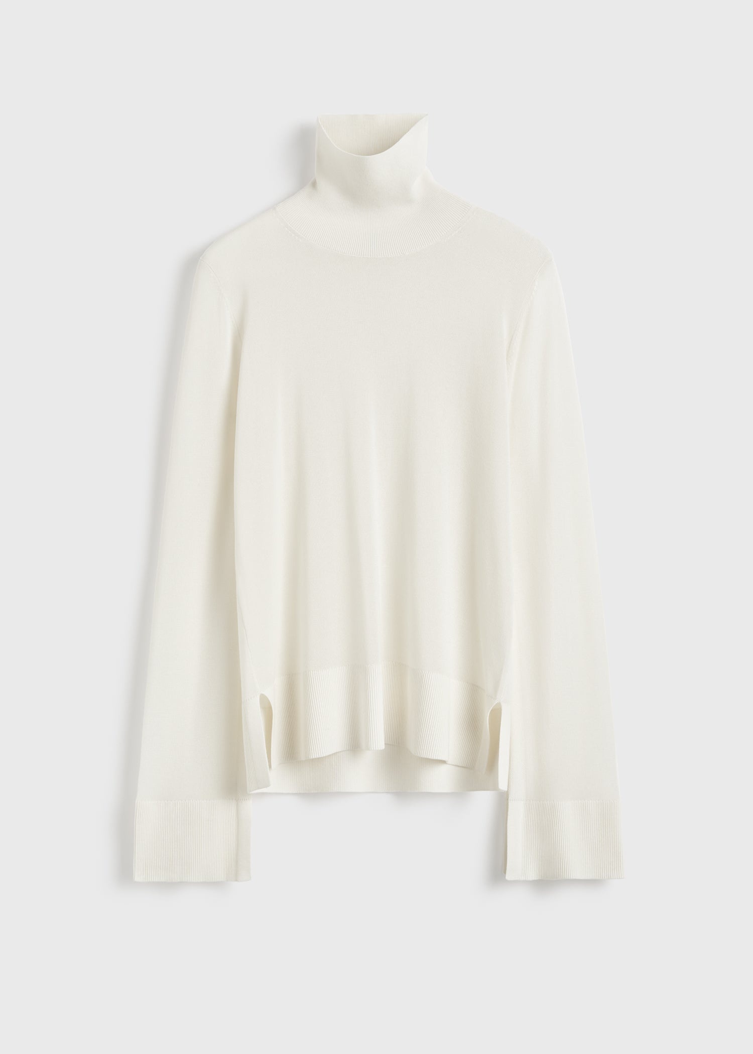 Slit sleeve turtleneck white - 1