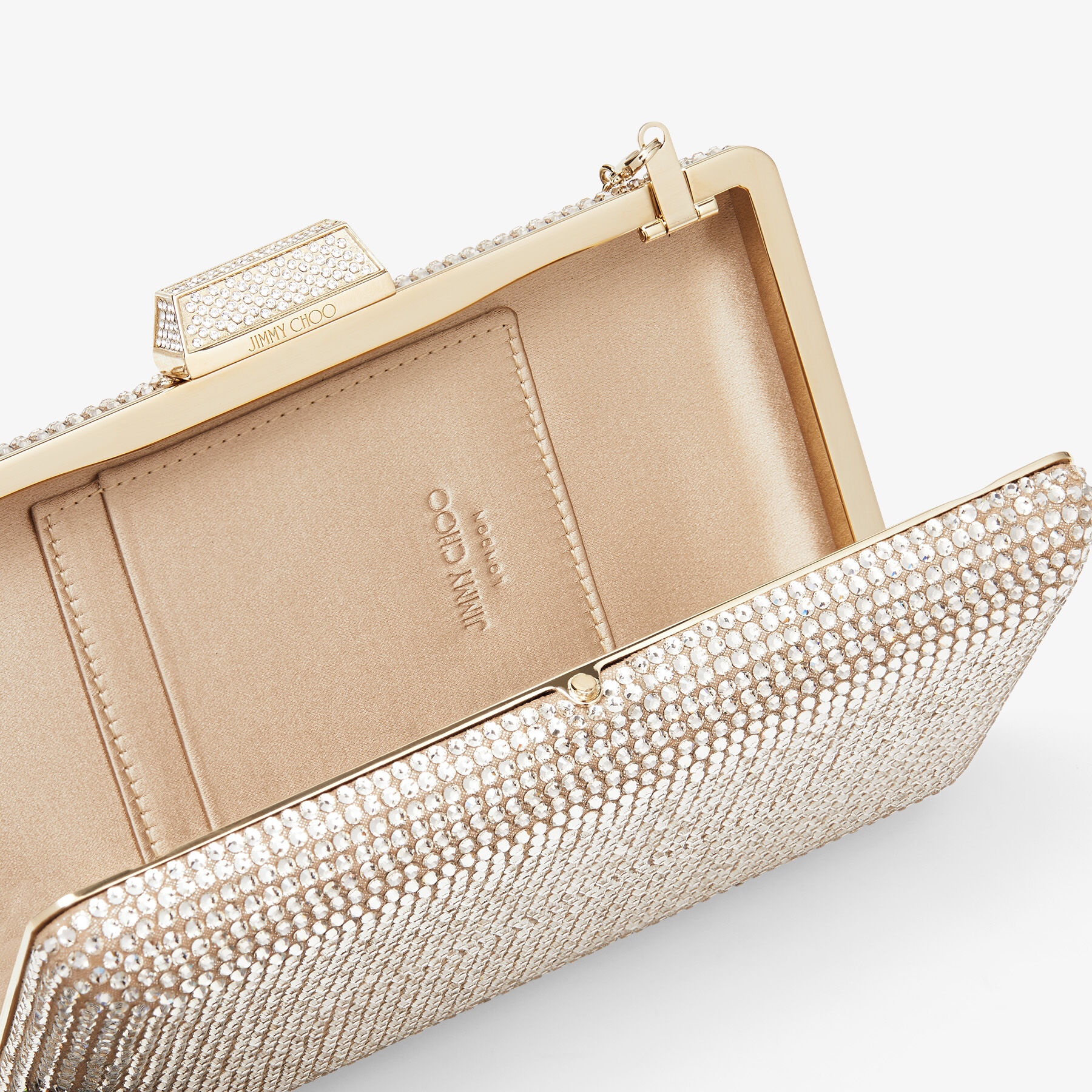 ★JIMMY CHOO★ CLEMMIE MNA Gold SchaferandweinerShops CF - black woven messenger bag - Gold