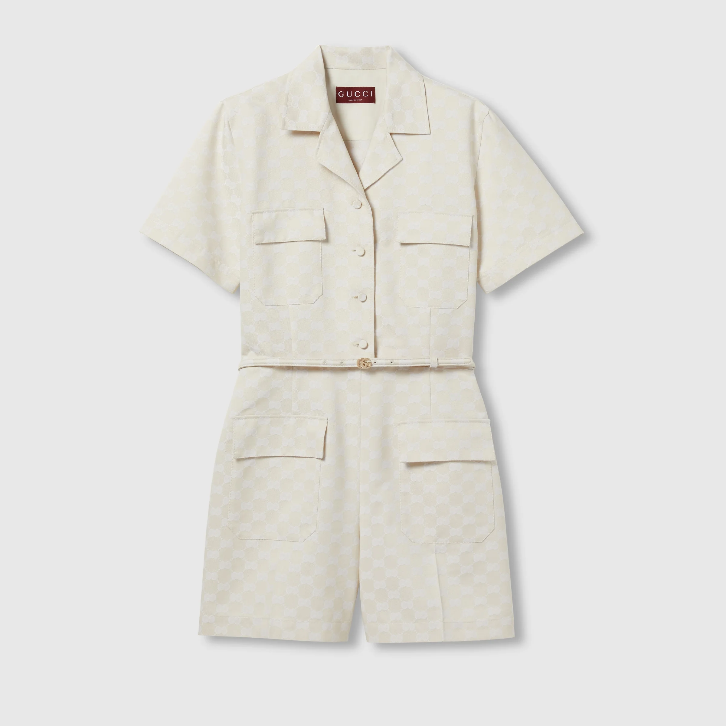 GG cotton gabardine jumpsuit - 1