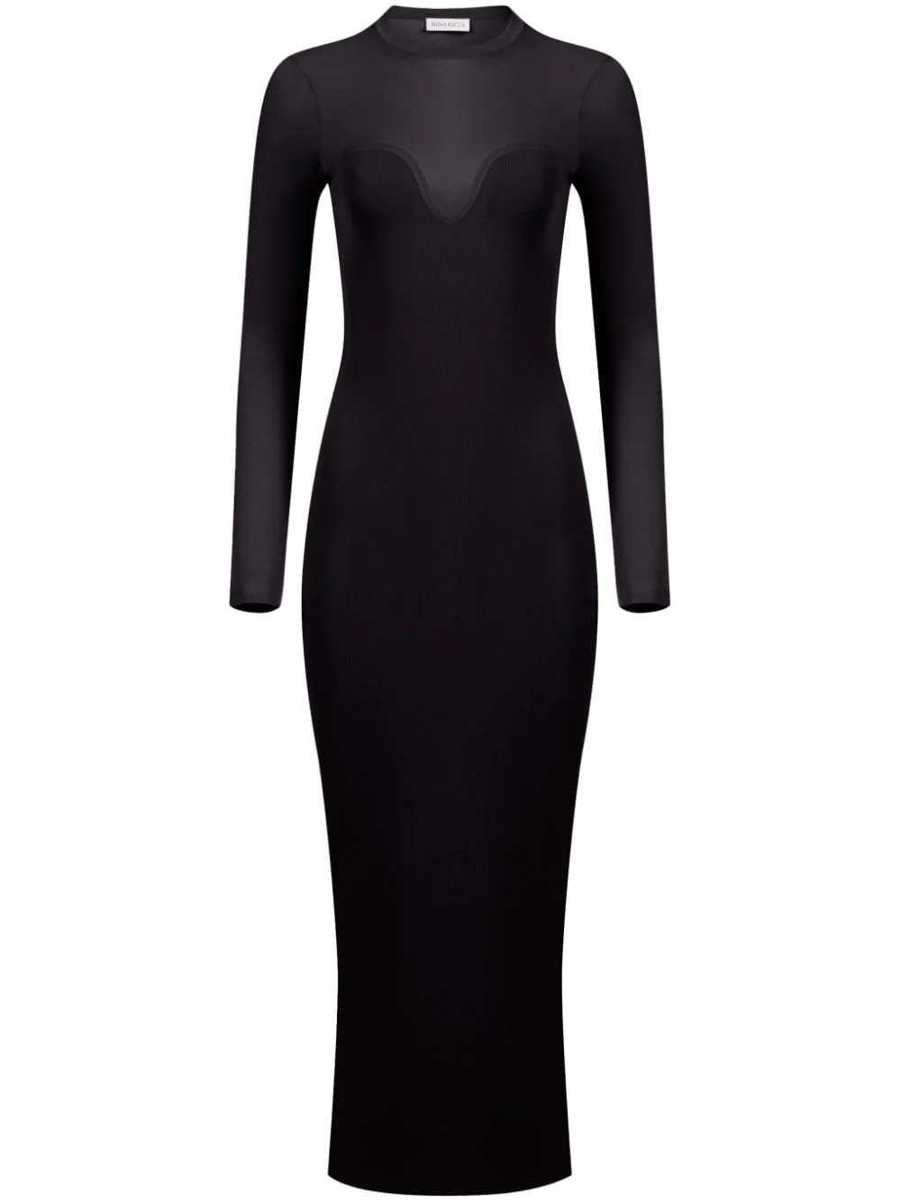 textured semi-sheer midi dress - 1