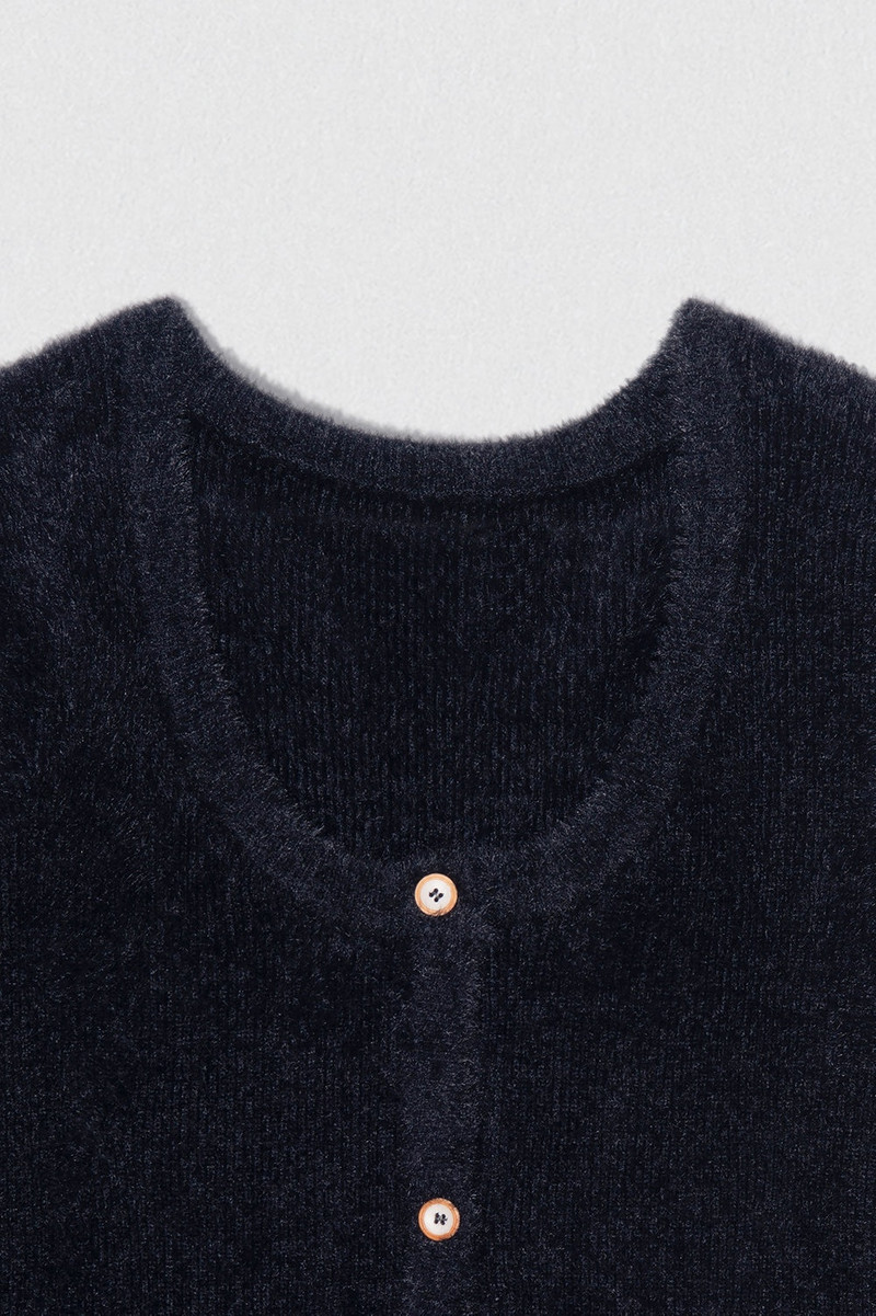 BY FAR PAM CARDIGAN BLACK FAVOLA outlook