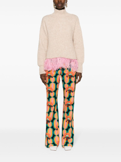 La DoubleJ Saturday Night graphic-print flared trousers outlook