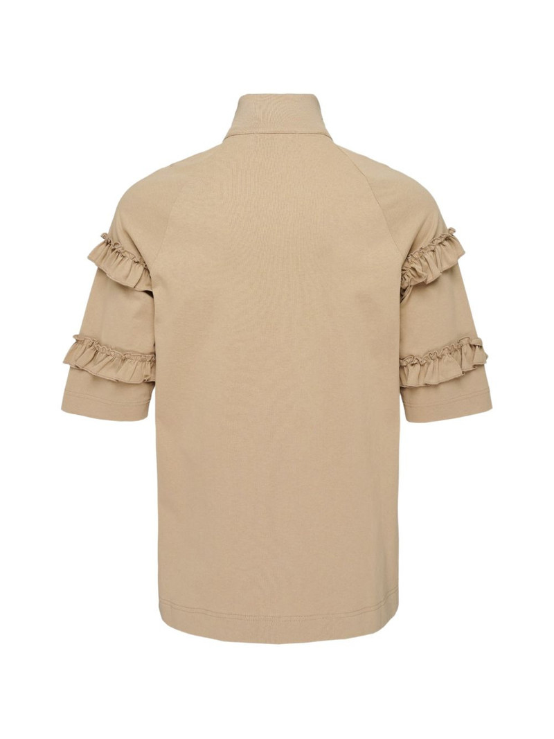Simone Rocha ruffled half-zip T-shirt outlook