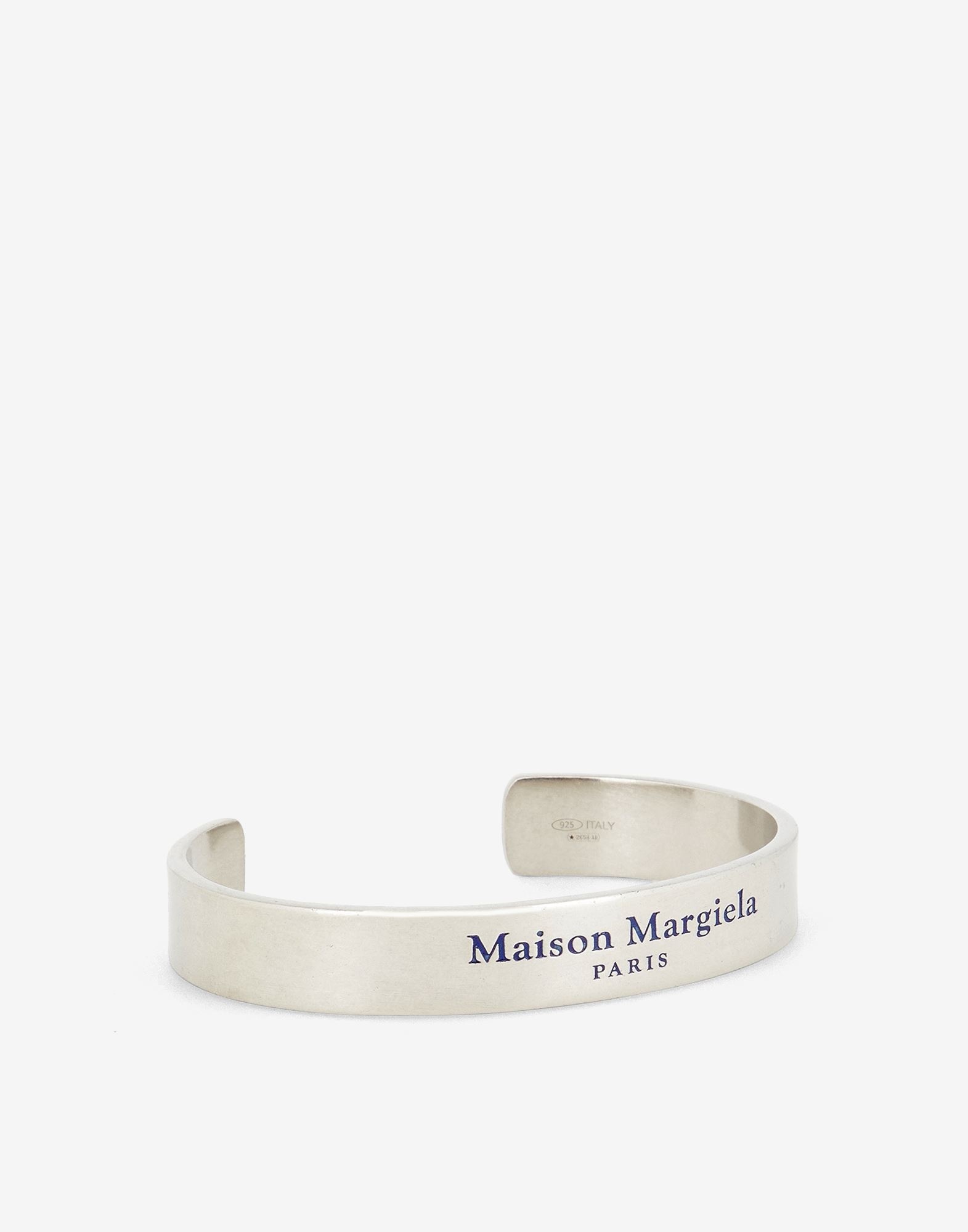 Logo engraved wide silver cuff - 2