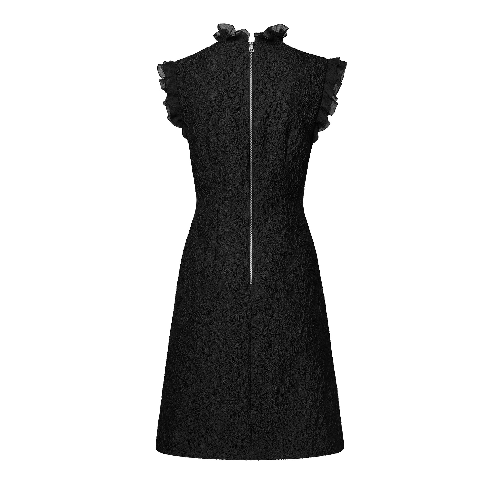 Fin Flounce Jacquard Dress - 3