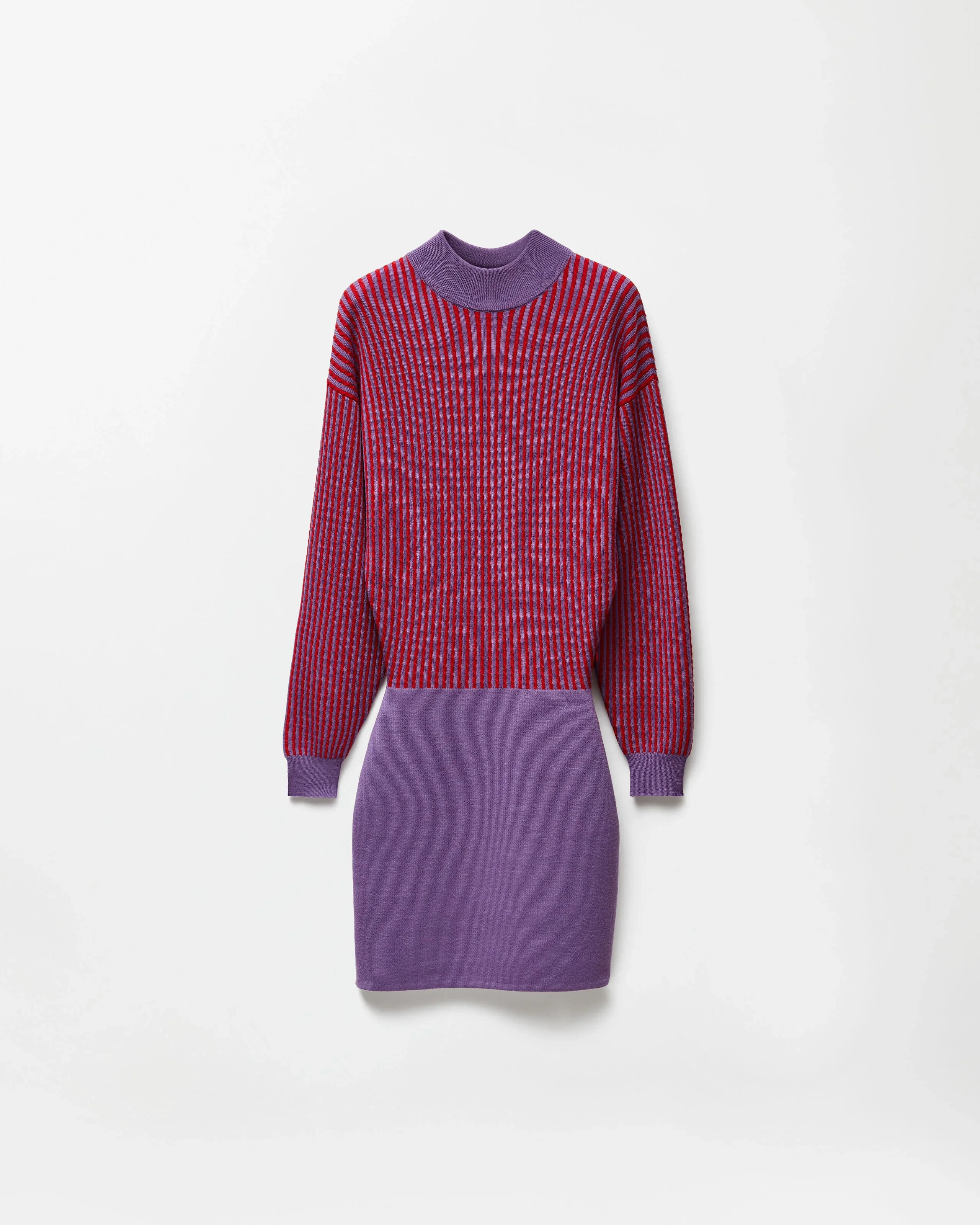 Wool Micro Cable-Knit Mini Dress - 1