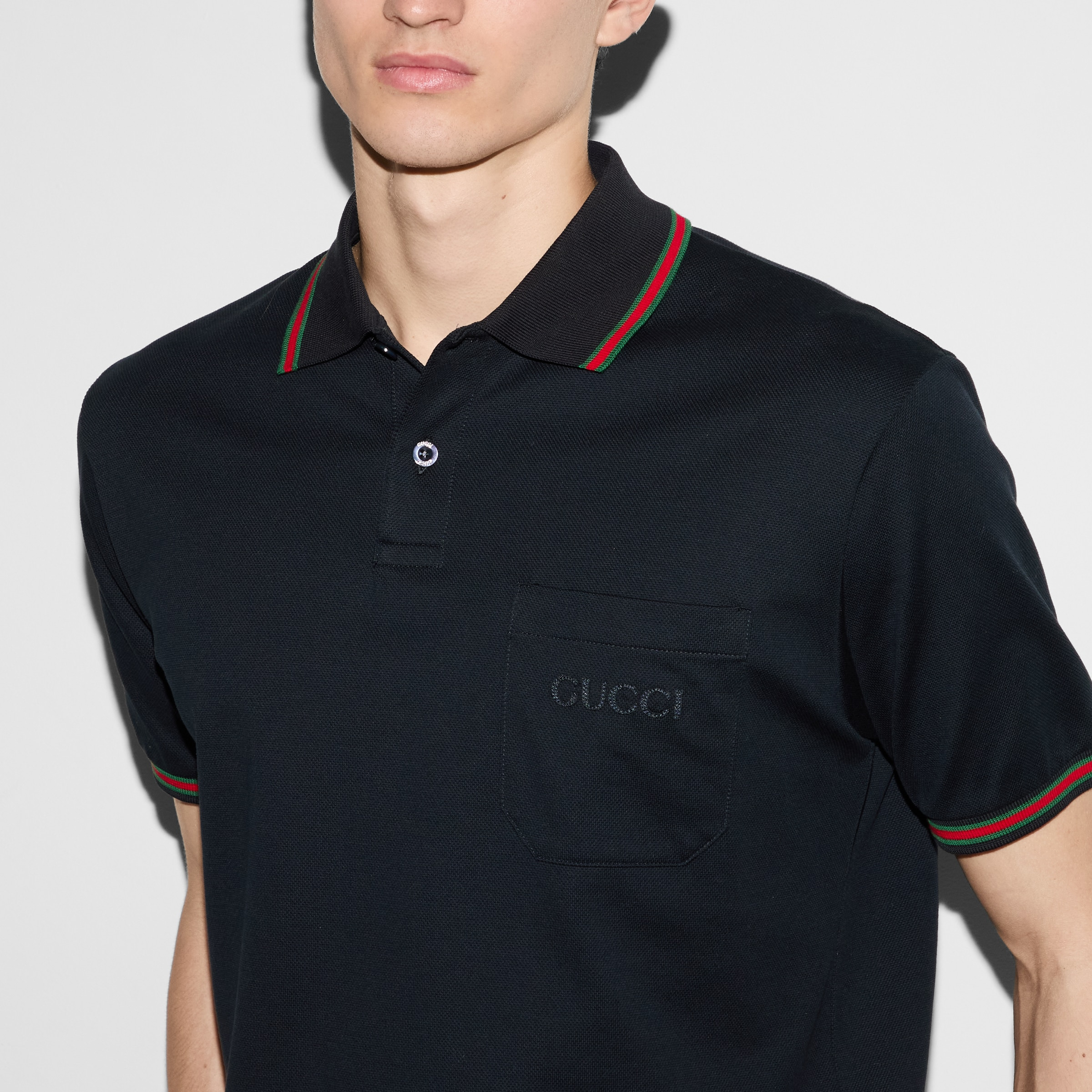 Embroidered stretch cotton polo shirt - 5
