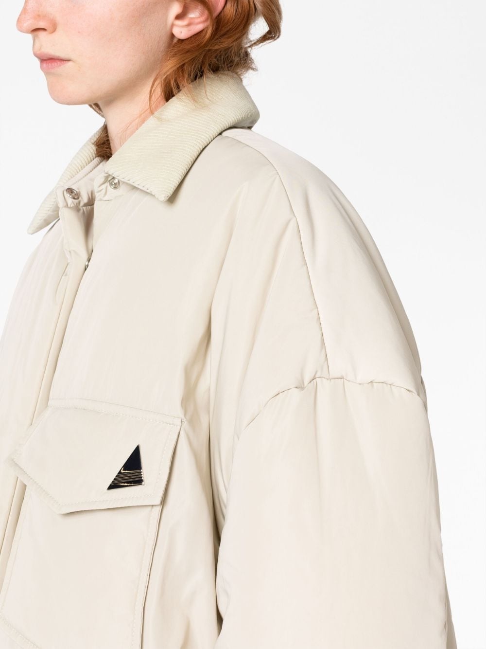 padded buttoned oversized coat - 5