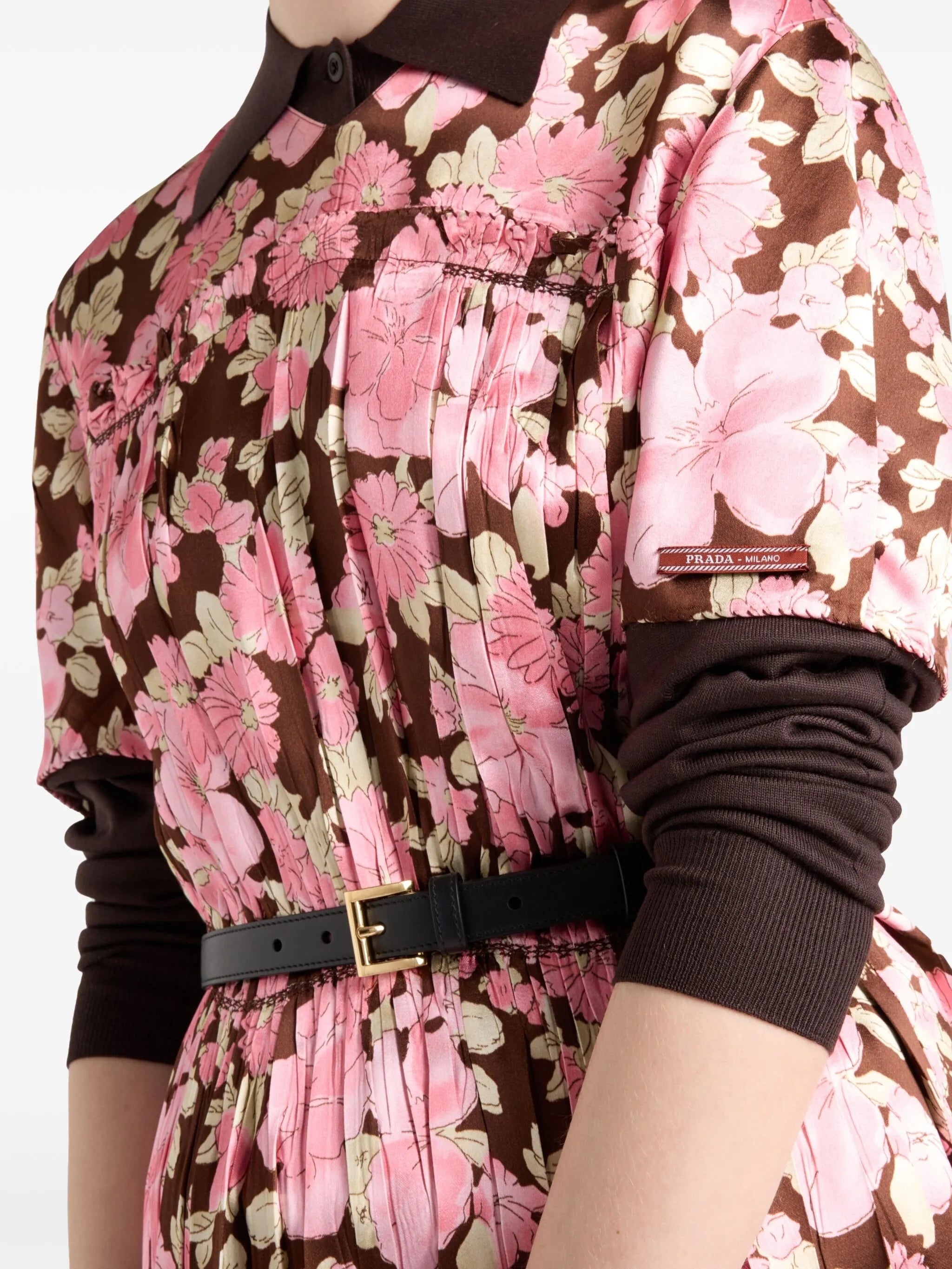Embroidered Satin Dress - 4