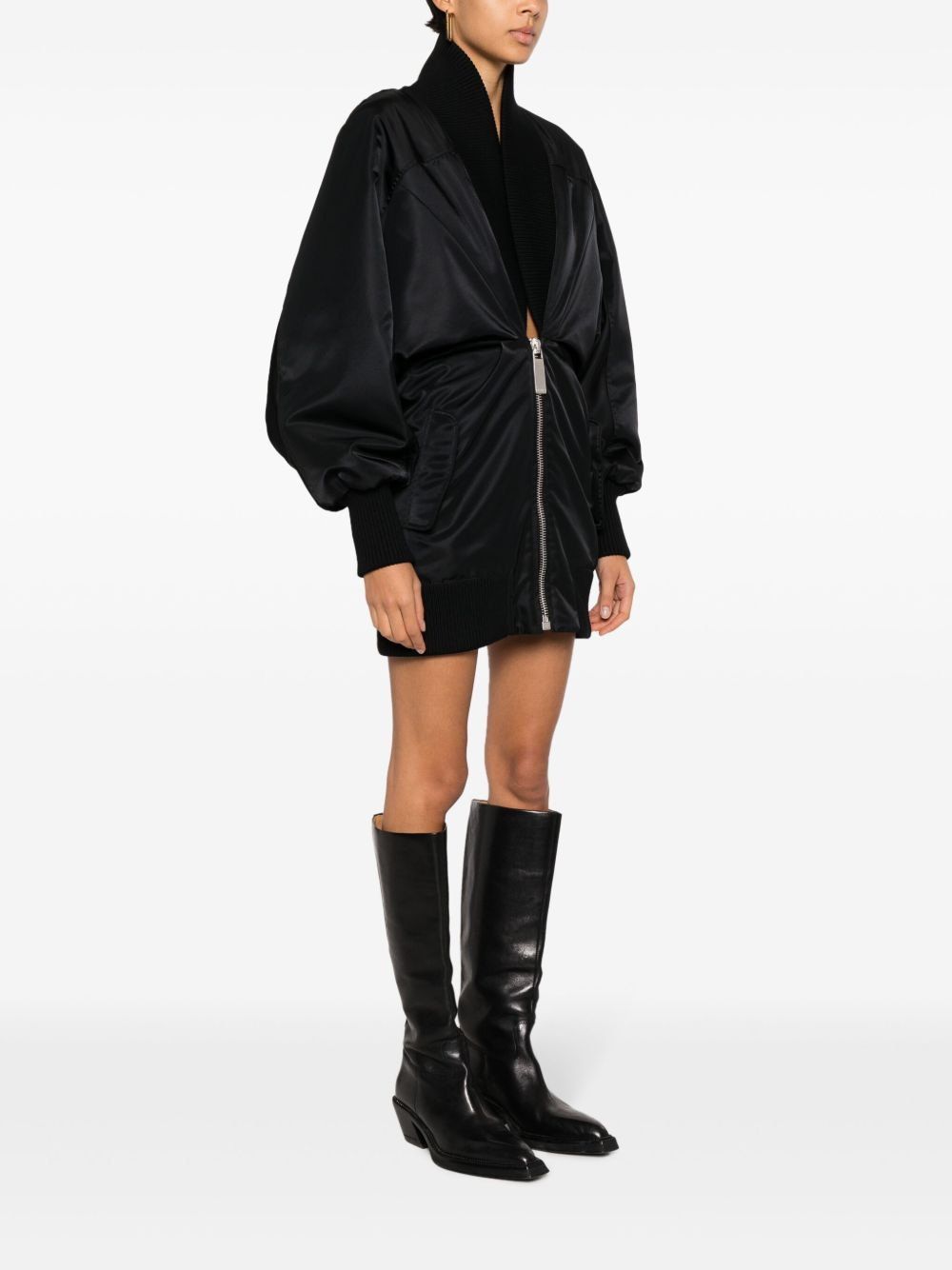 puff-sleeve zipped minidress - 3