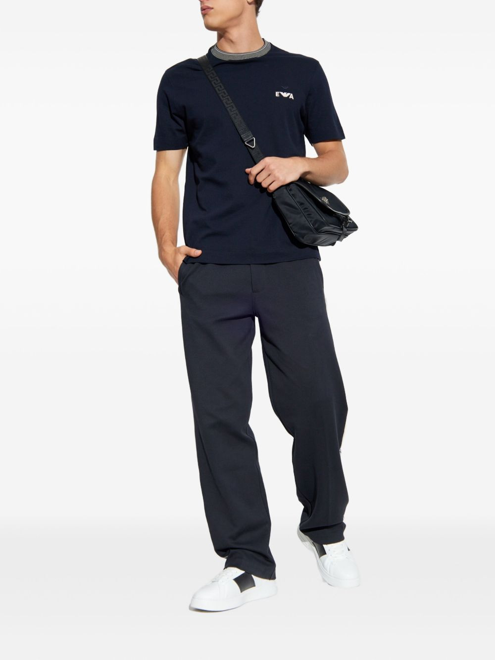 logo ribbed-collar T-shirt - 2