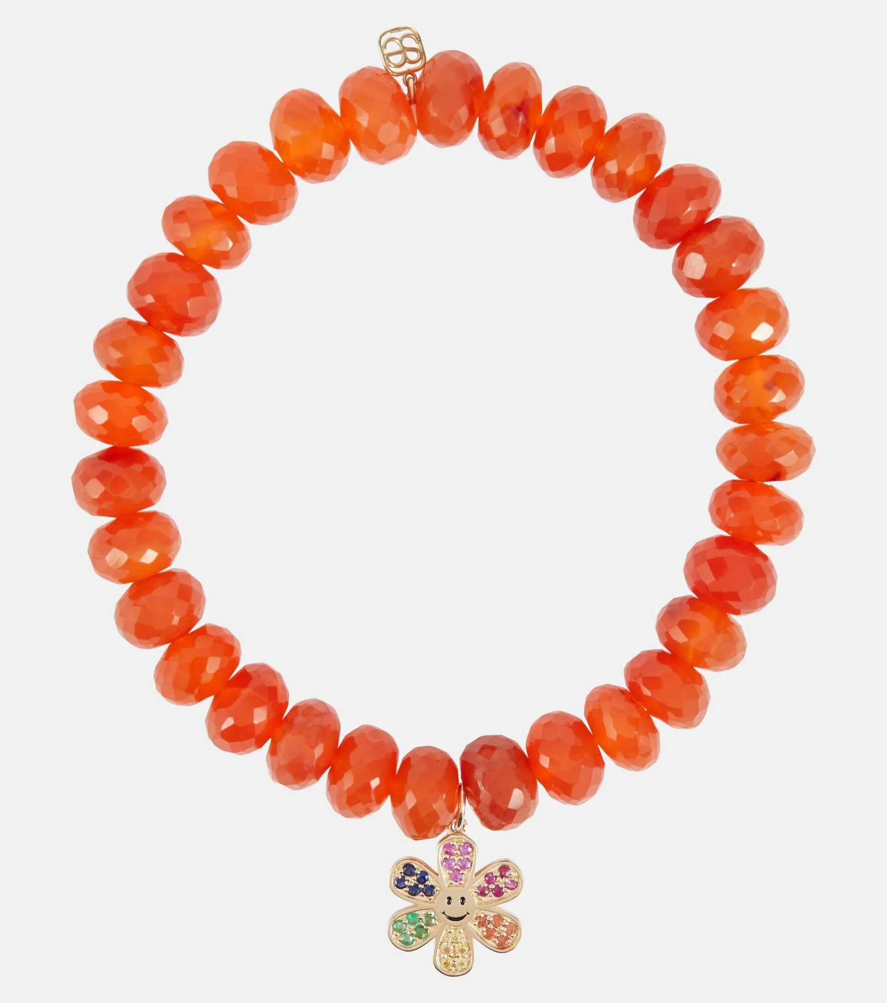 Daisy 14kt gold and carnelian beaded bracelet - 1