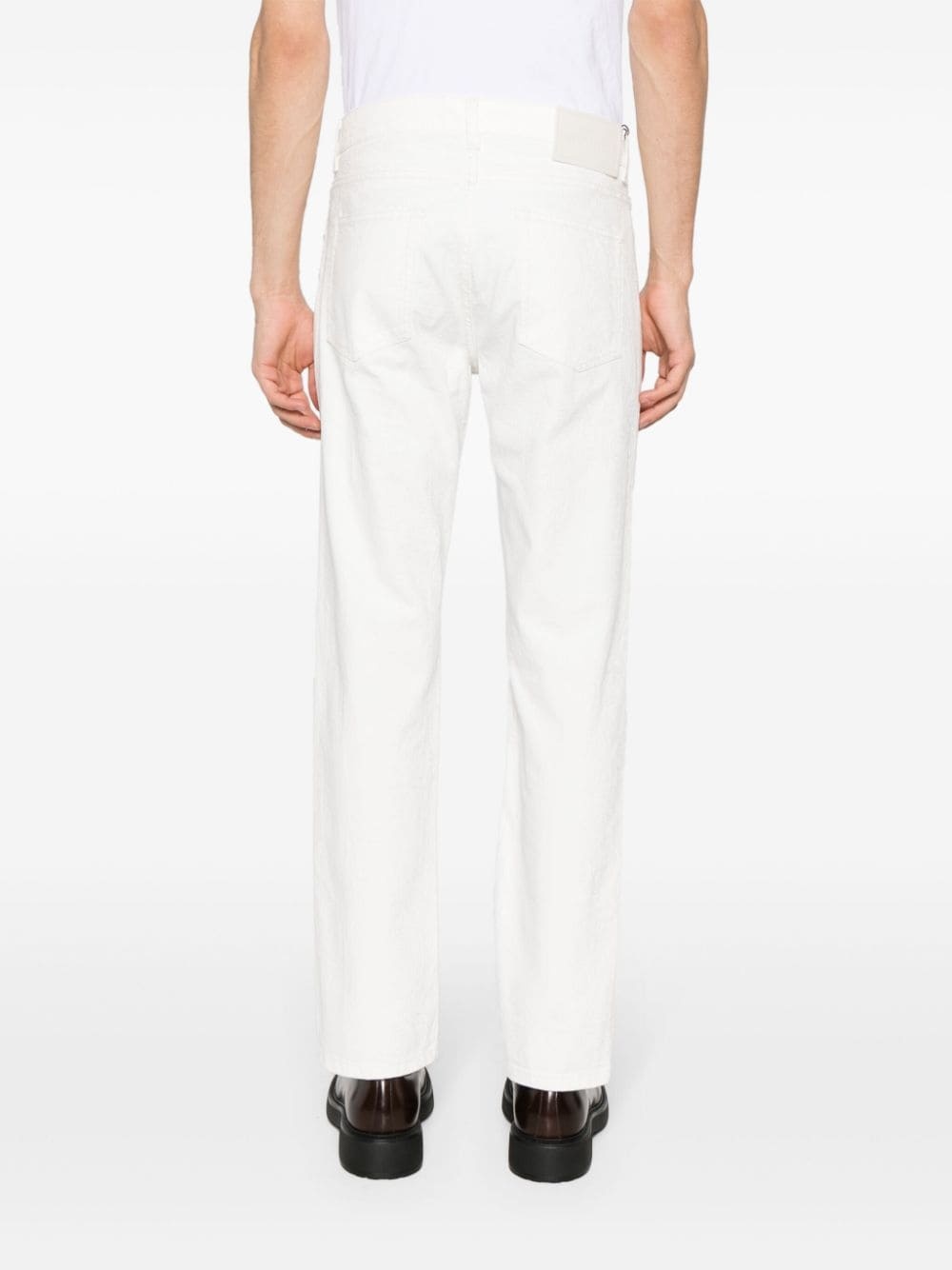 paisley-jacquard straight-leg jeans - 4