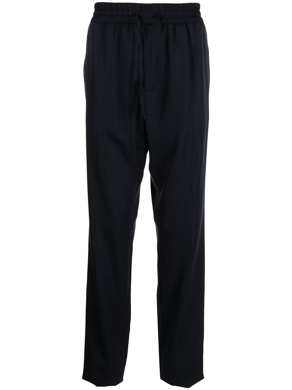 elasticated-waist straight-leg trousers - 1