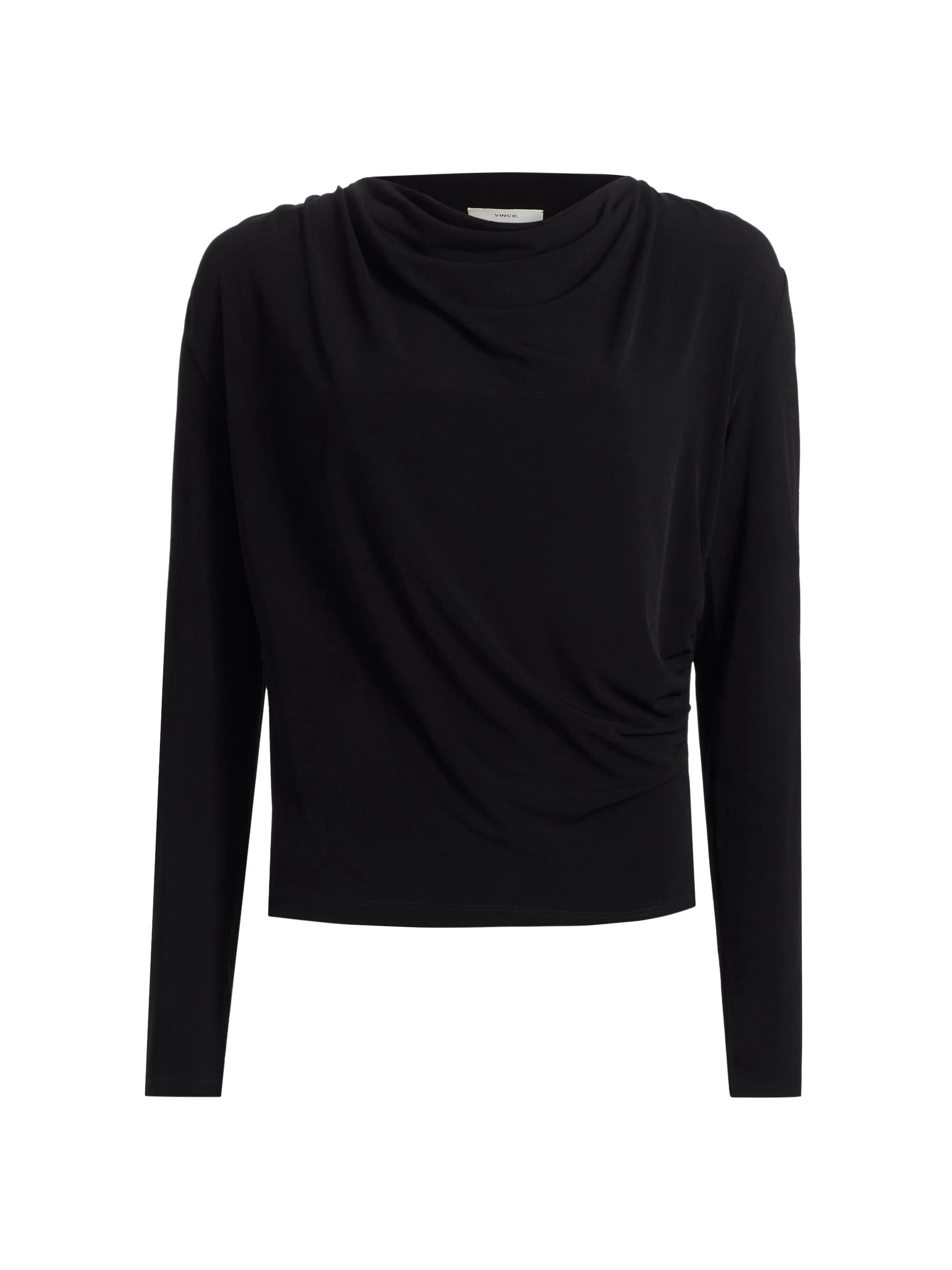 Women's Jersey Cowlneck Top - Black - 1