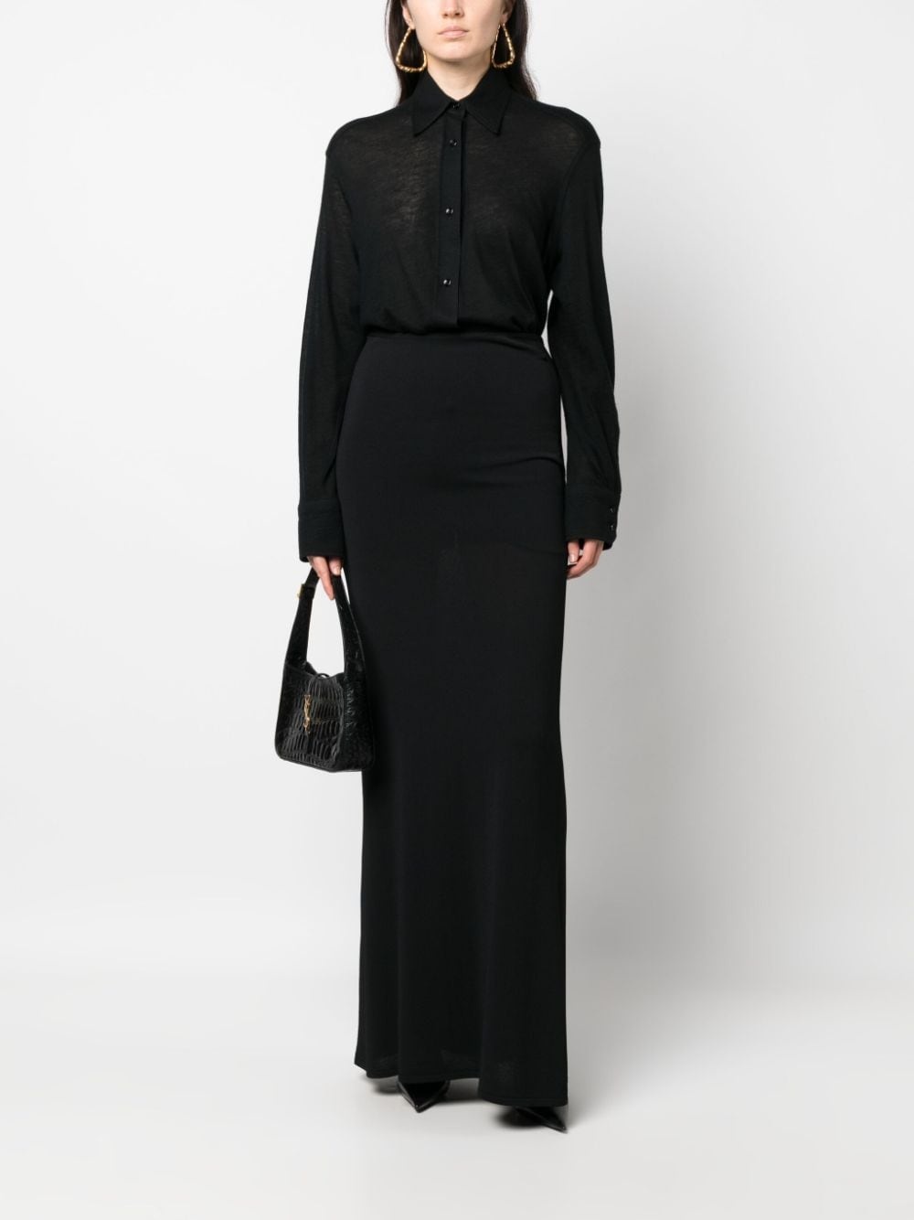 long-sleeved cashmere shirt - 2