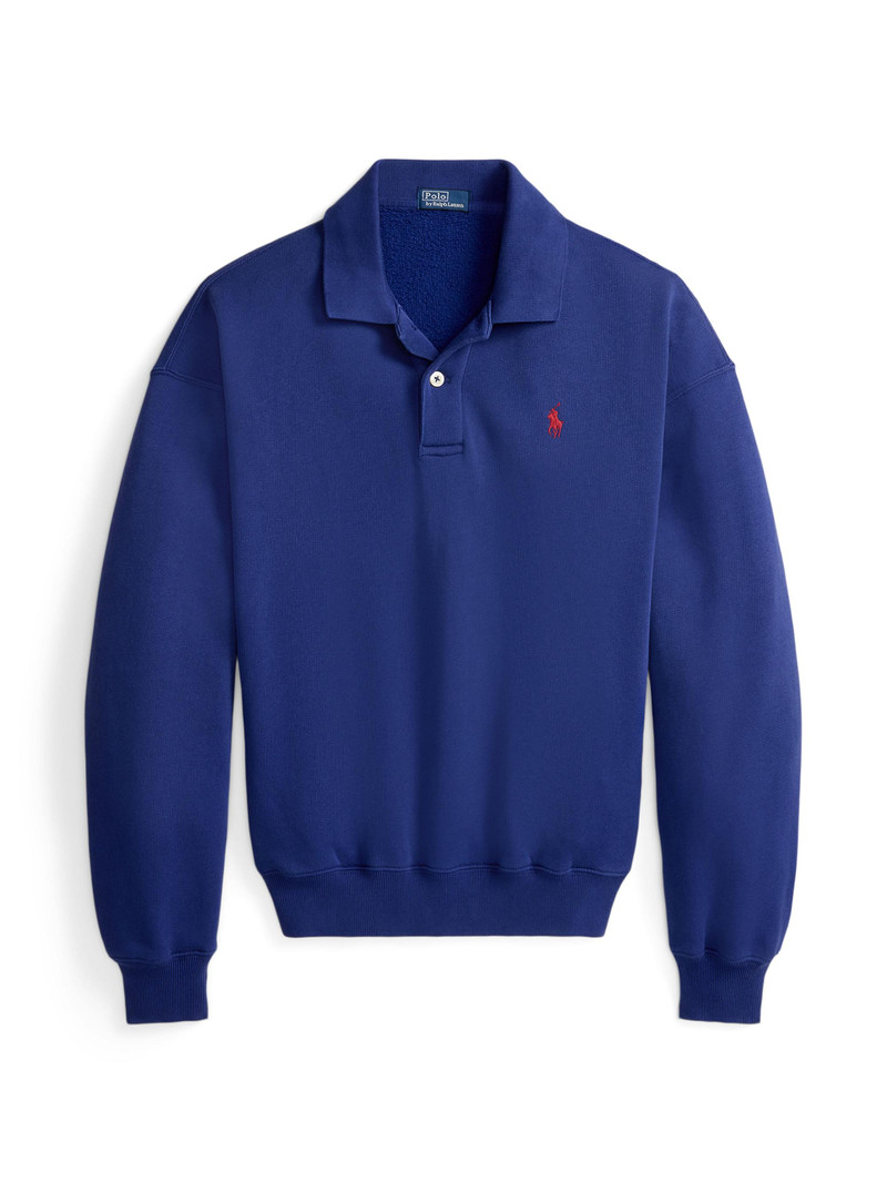 Women's Cotton-Blend Polo Sweatshirt - Heritage Royal 1