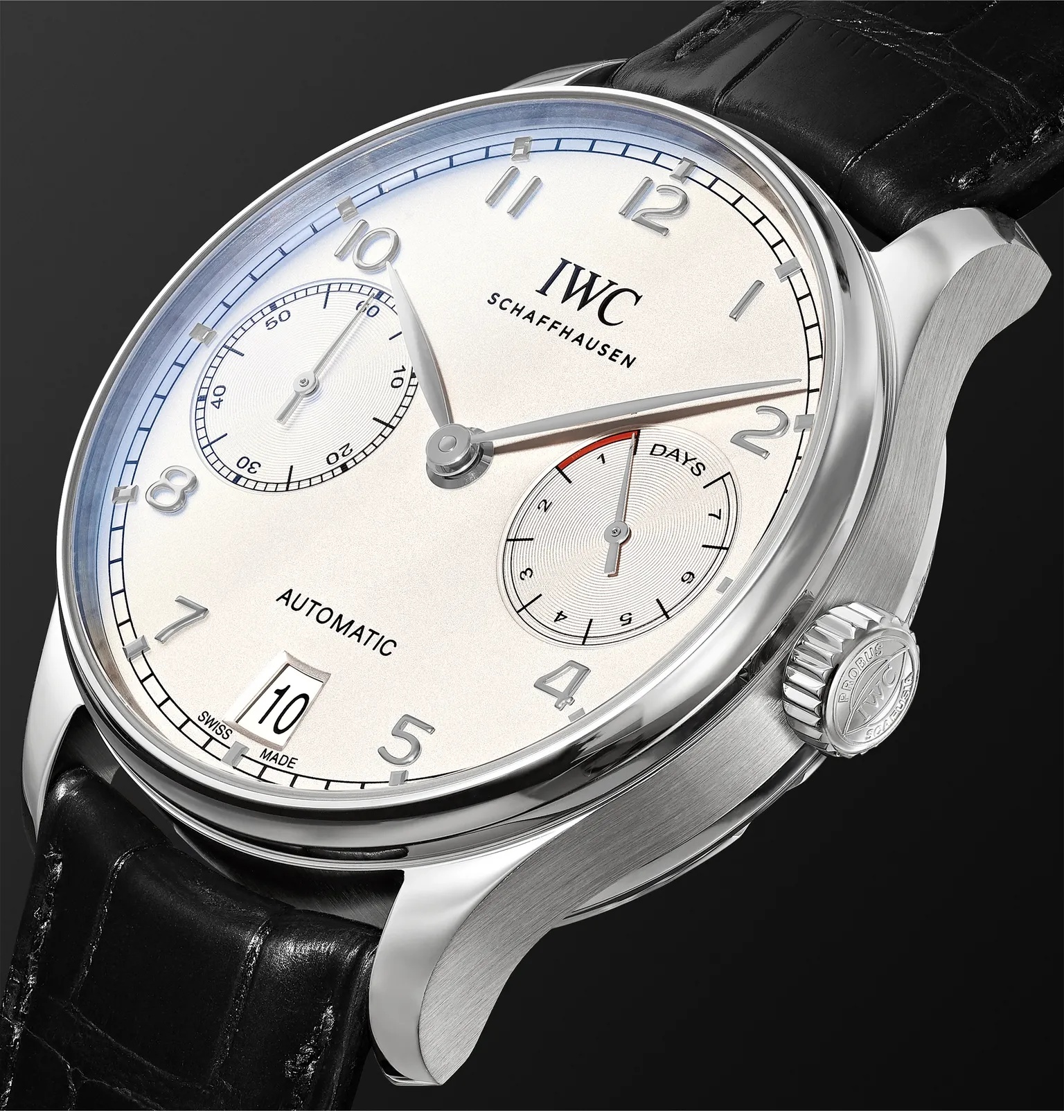 Portugieser Automatic 42.3mm Stainless Steel and Alligator Watch - 4