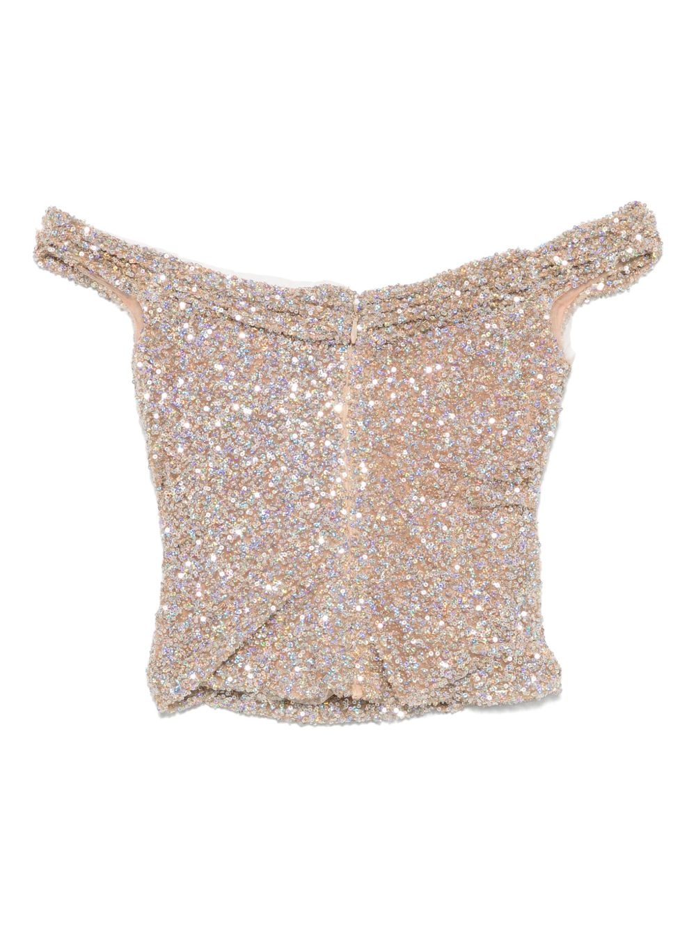sequinned off-shoulder top - 2