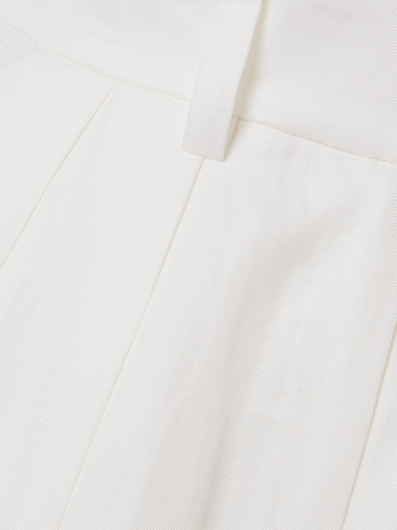 Lou pleated woven wide-leg pants Ivory - 5
