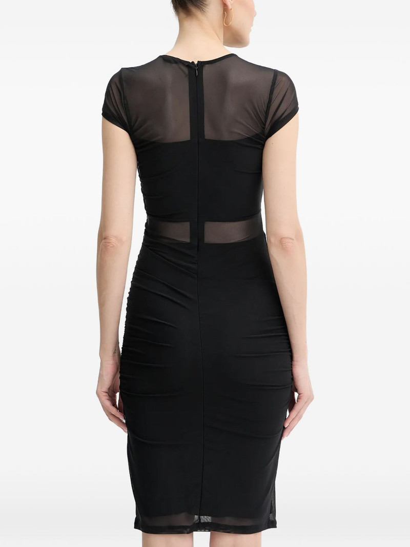 mesh ruched midi dress 3