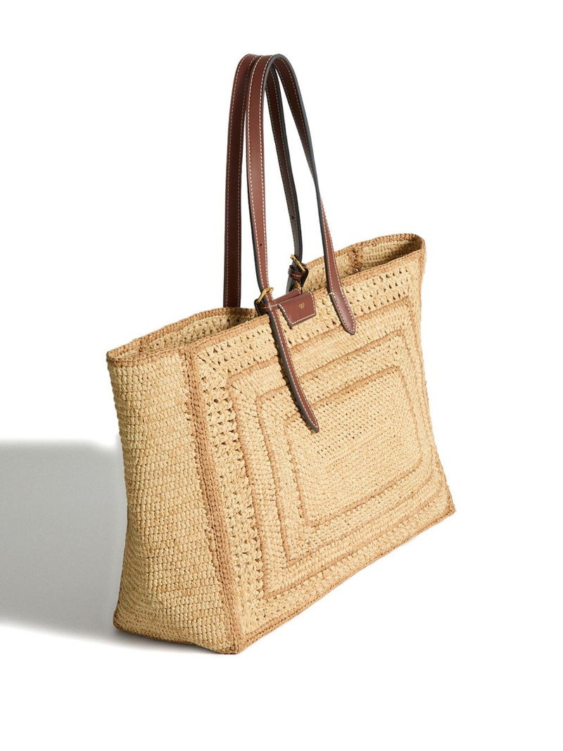 Anya Hindmarch large bow-detail raffia tote bag outlook