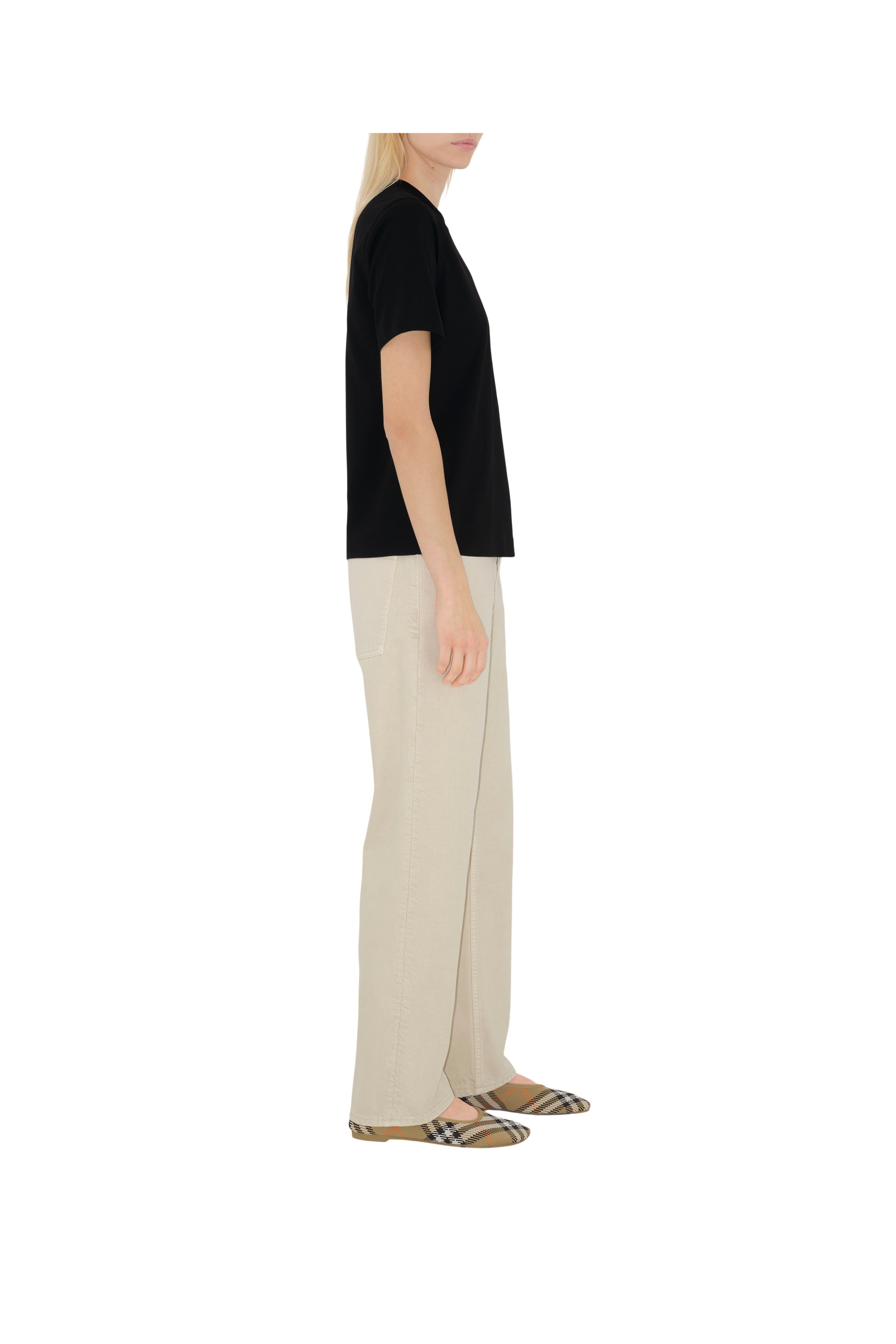 burberry Check Label Cotton T-shirt in Black at Nordstrom - 4