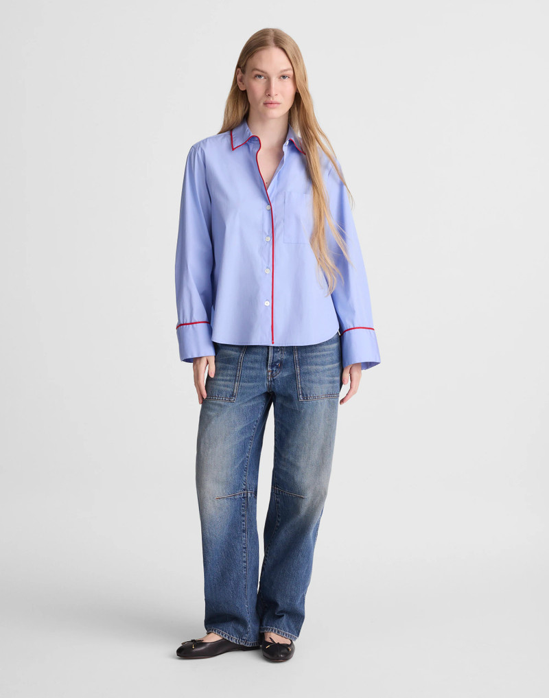 The Signature Y-Neck Shirt in Poplin 3