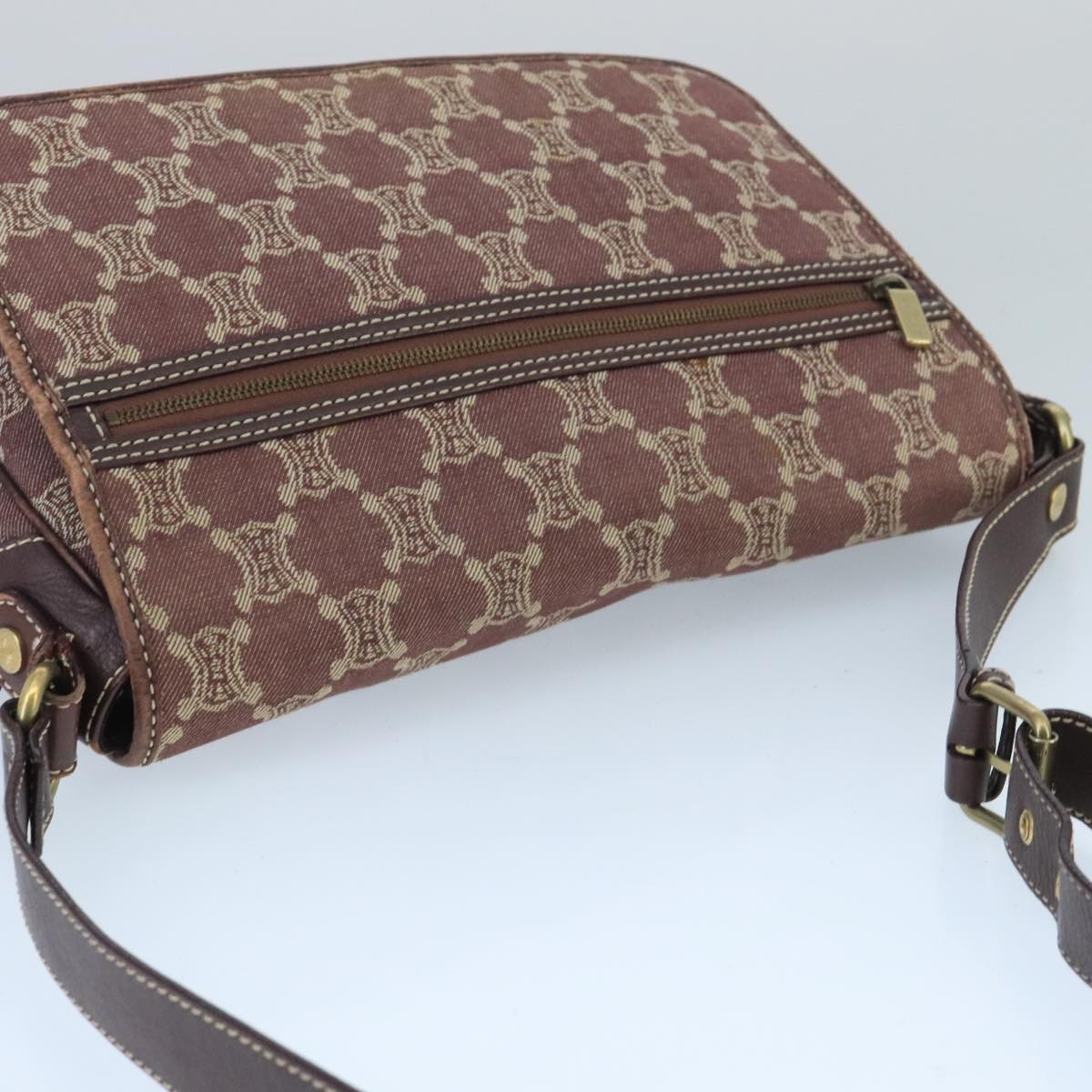 CELINE Paris Macadam Canvas Shoulder Bag Bordeaux - 6