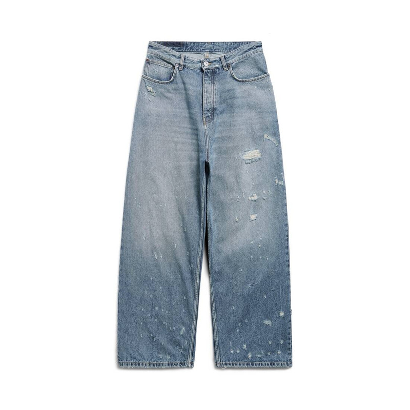 Super Destroyed Baggy Pants in Light Blue 1