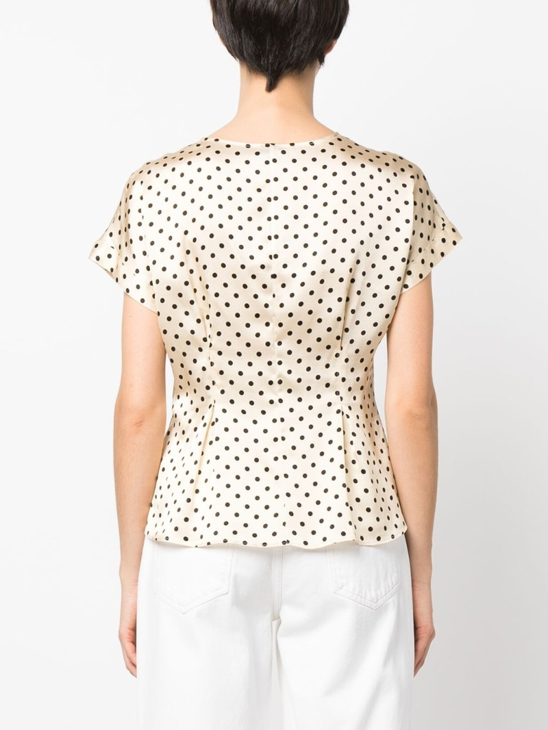 polka-dot flared silk blouse 4