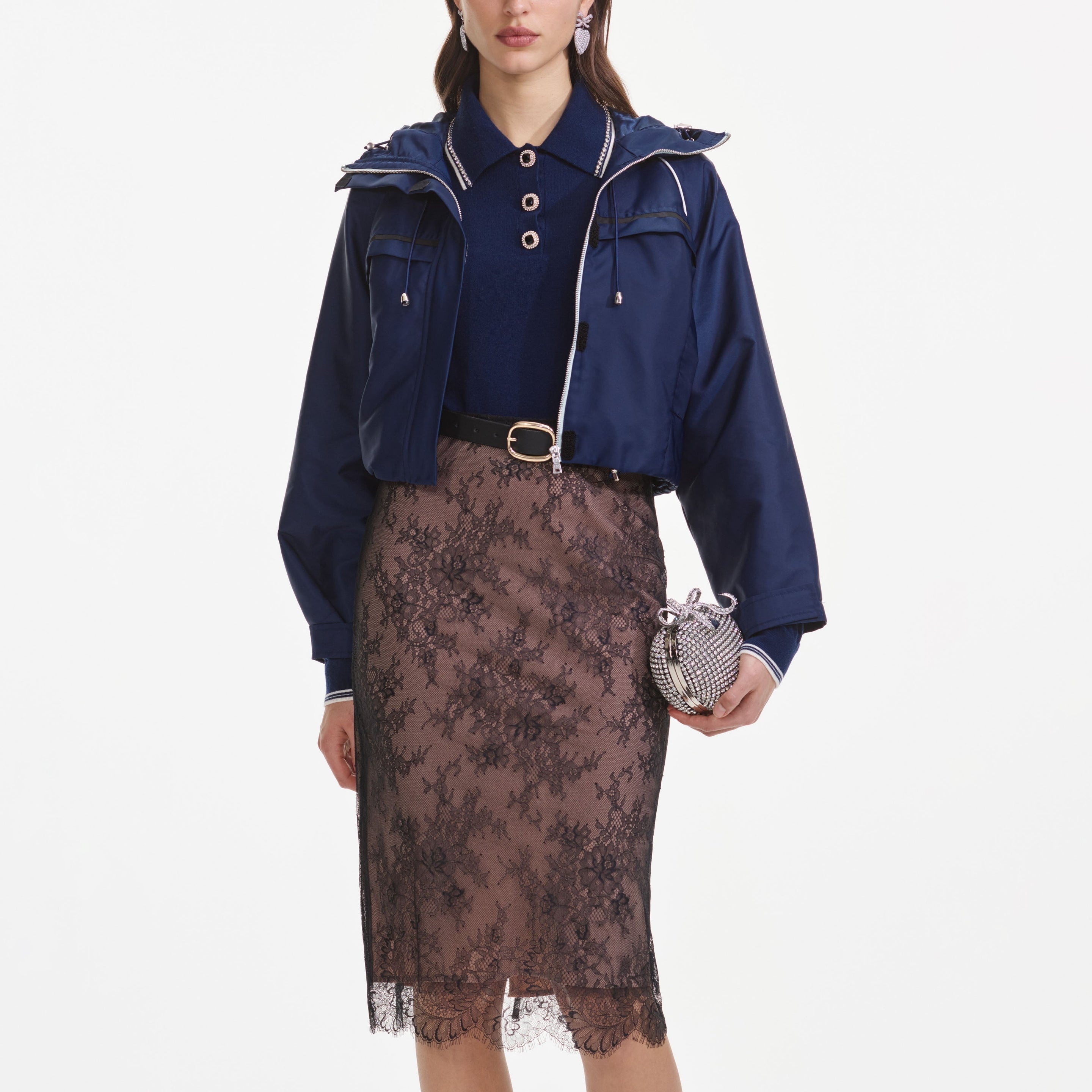 Navy Nylon Windbreaker - 4
