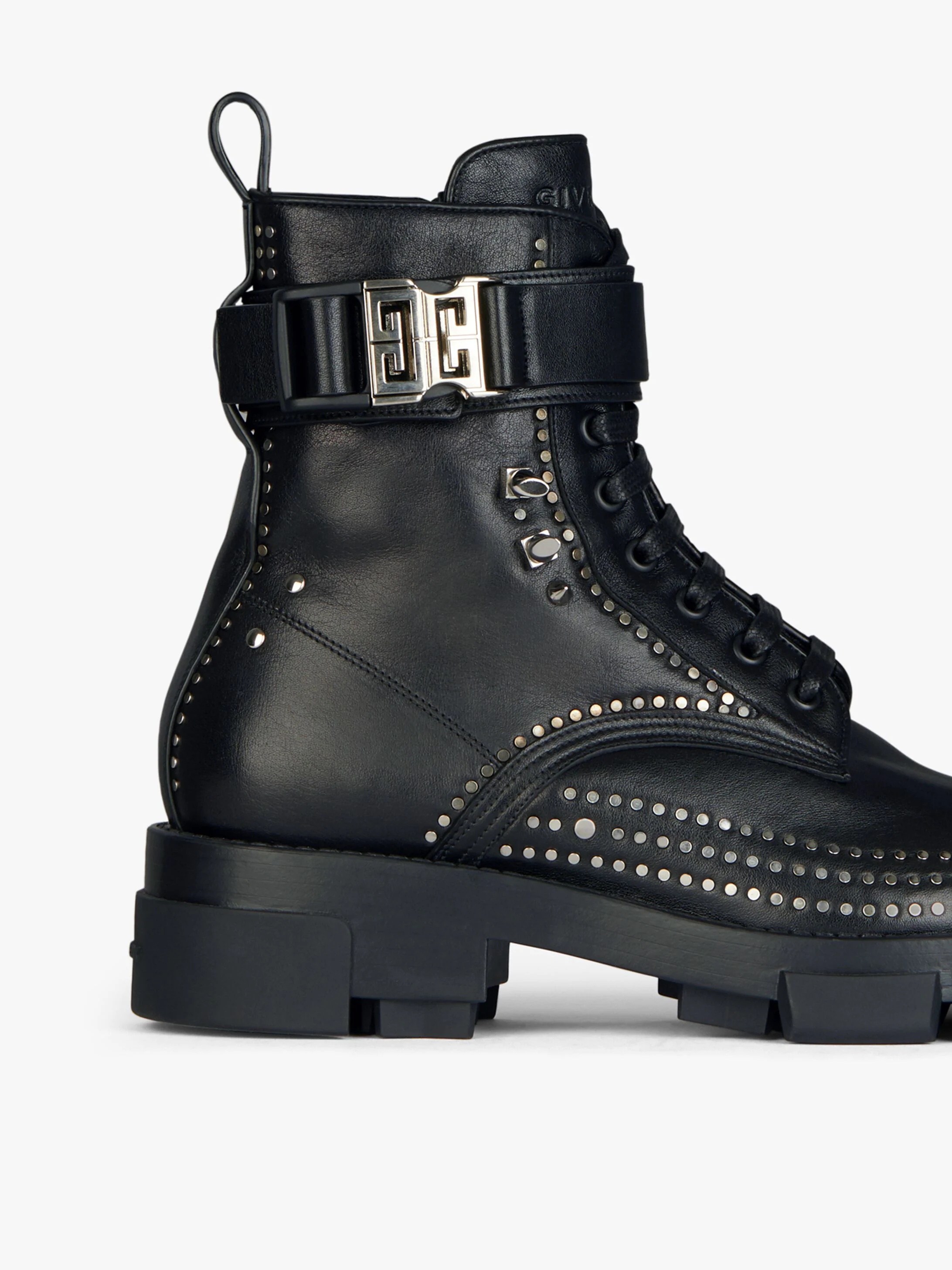 TERRA BOOTS IN LEATHER WITH 4G BUCKLE WITH STUDS - 5